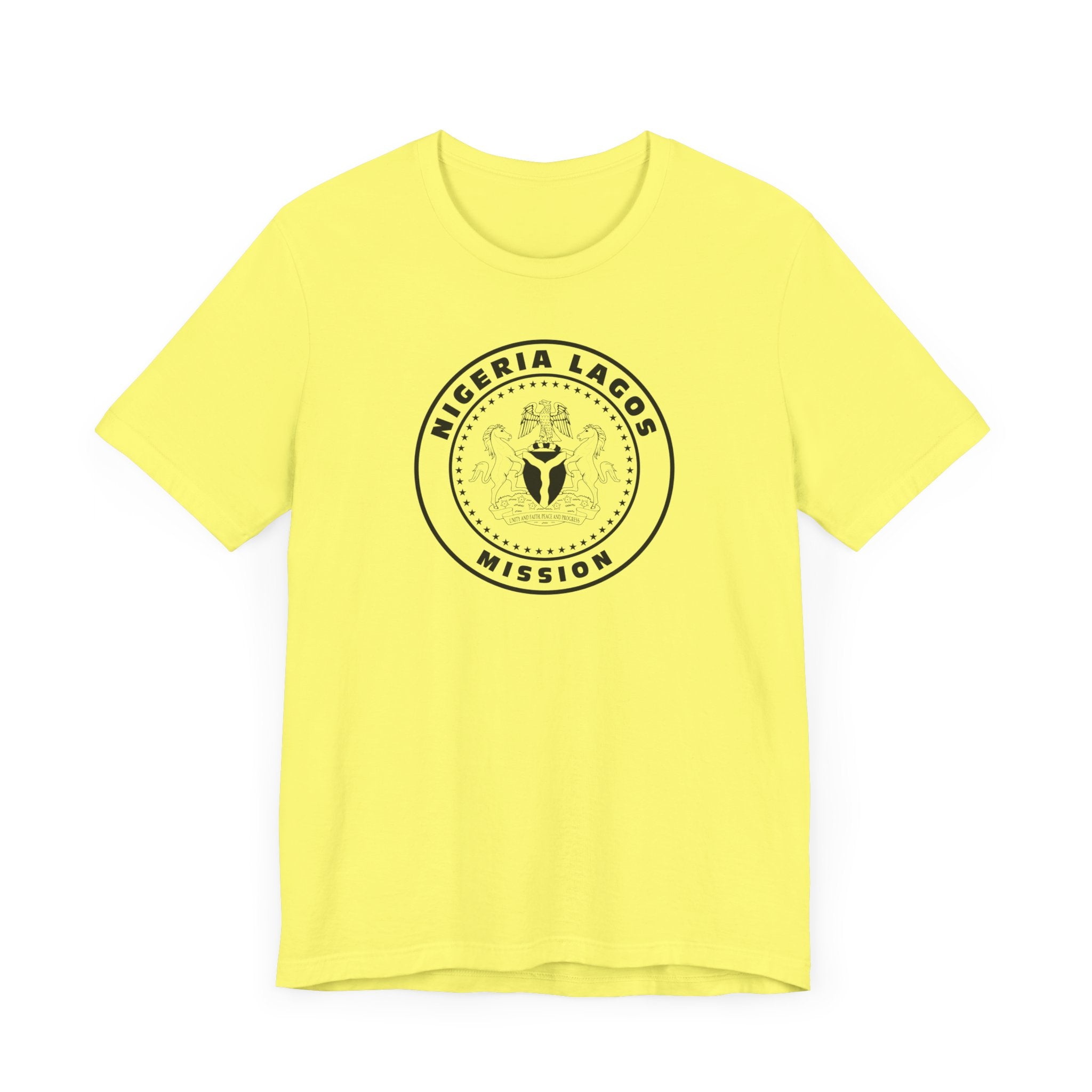 Nigeria Lagos Mission Circular Monochrome Logo T-Shirt - Latter-Day Saint LDS Missionary Gift - Book of Mormon