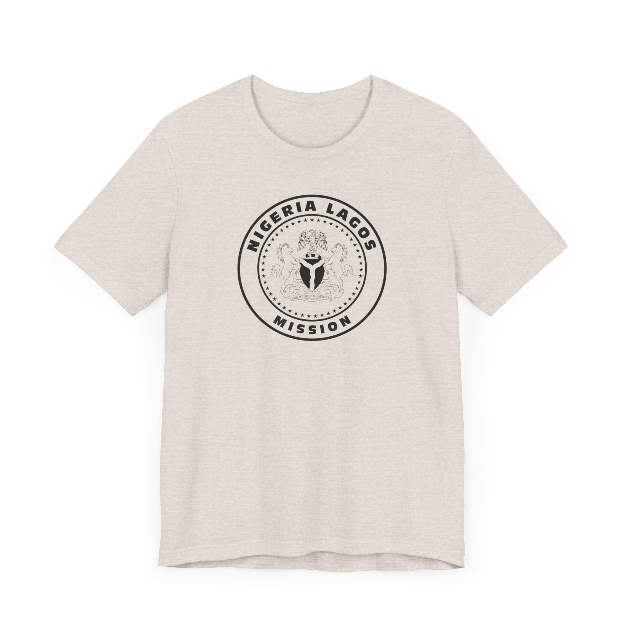 Nigeria Lagos Mission Circular Monochrome Logo T-Shirt - Latter-Day Saint LDS Missionary Gift - Book of Mormon
