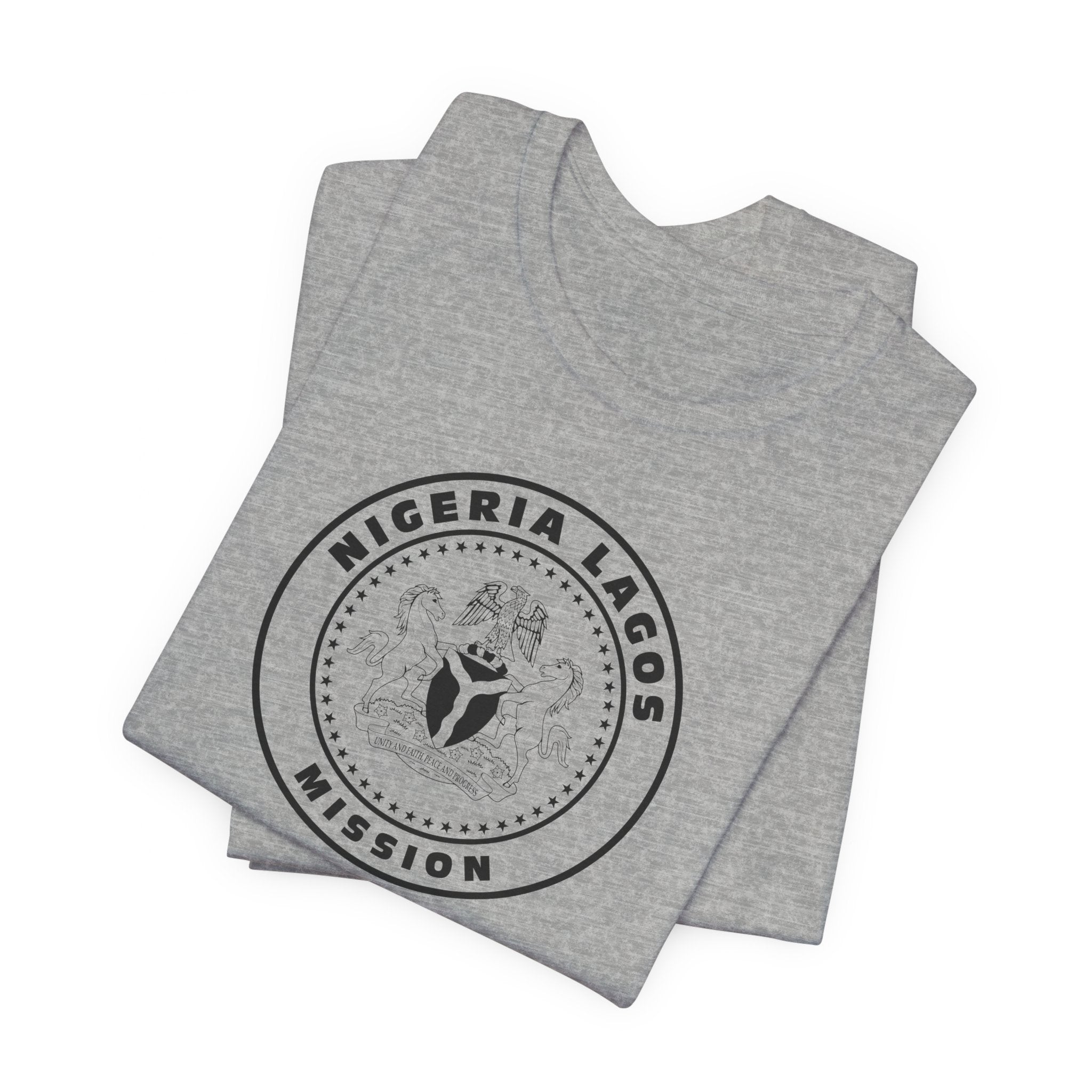 Nigeria Lagos Mission Circular Monochrome Logo T-Shirt - Latter-Day Saint LDS Missionary Gift - Book of Mormon