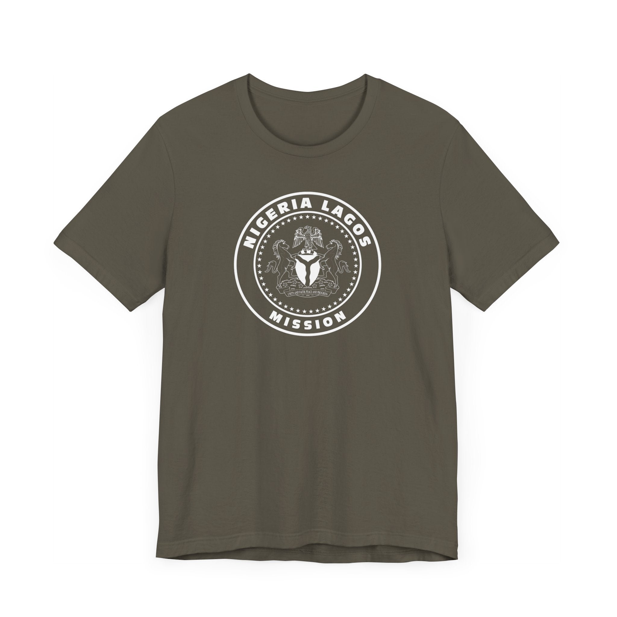 Nigeria Lagos Mission Circular Monochrome Logo T-Shirt - Latter-Day Saint LDS Missionary Gift - Book of Mormon