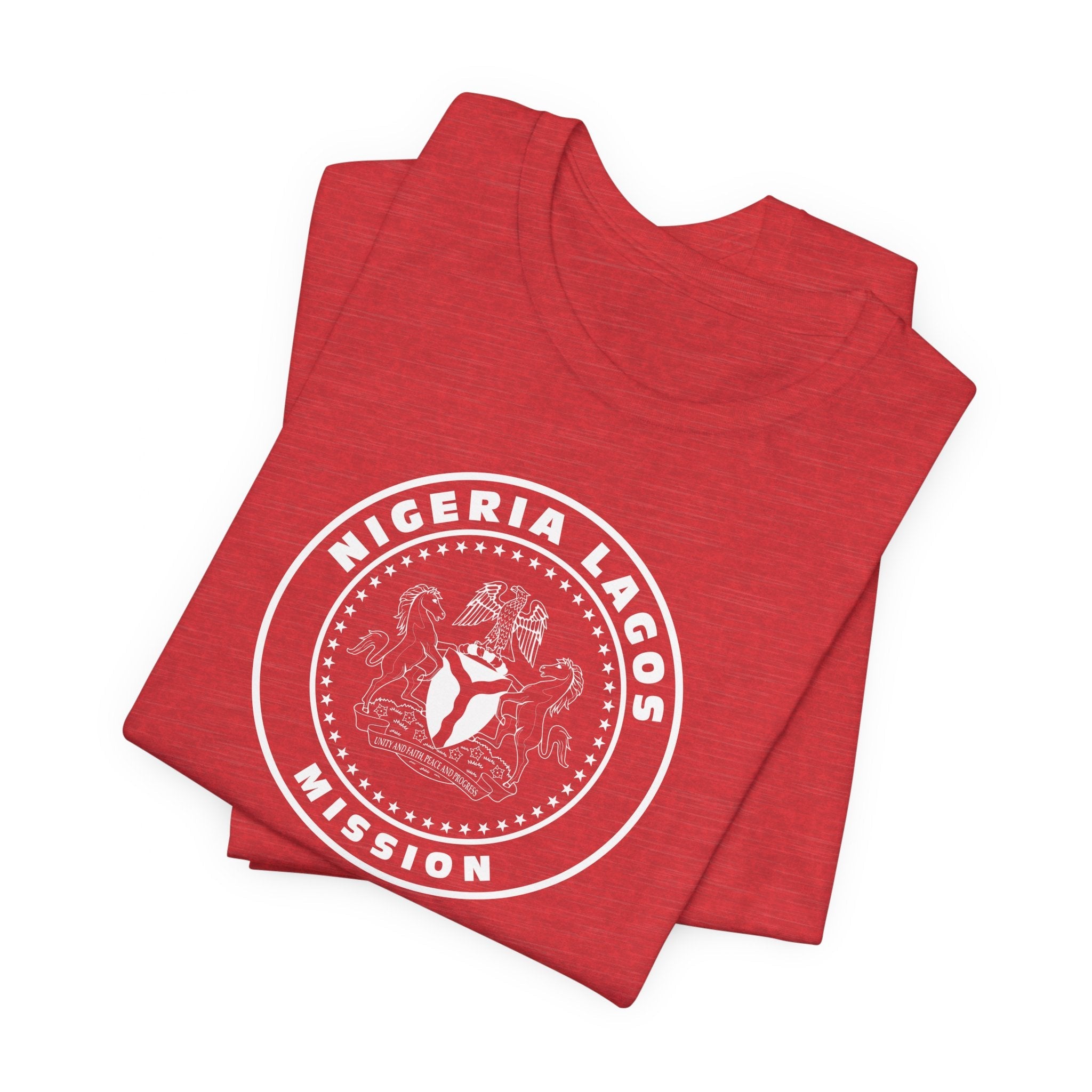 Nigeria Lagos Mission Circular Monochrome Logo T-Shirt - Latter-Day Saint LDS Missionary Gift - Book of Mormon
