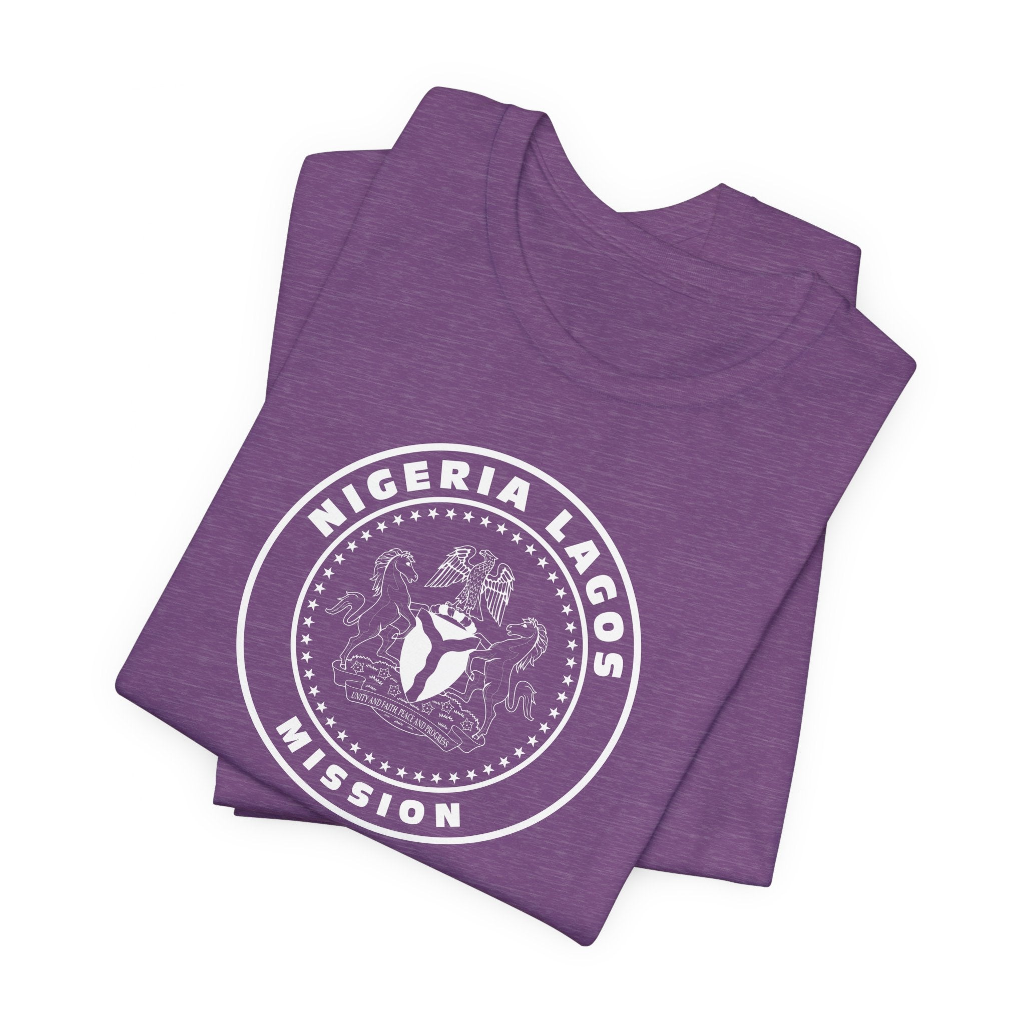 Nigeria Lagos Mission Circular Monochrome Logo T-Shirt - Latter-Day Saint LDS Missionary Gift - Book of Mormon