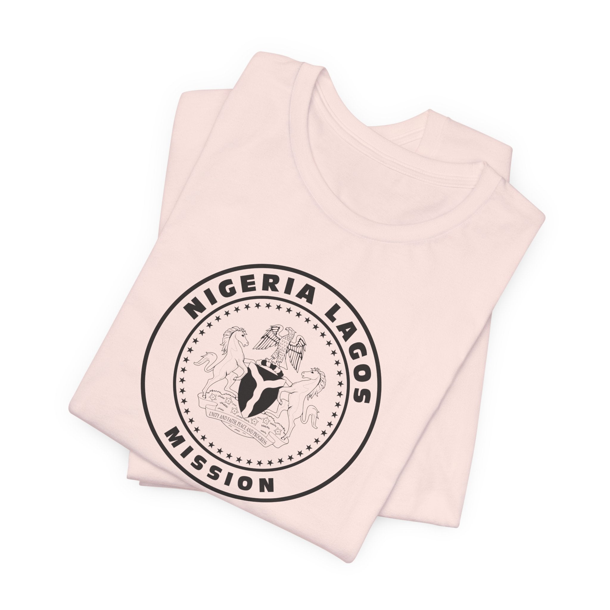 Nigeria Lagos Mission Circular Monochrome Logo T-Shirt - Latter-Day Saint LDS Missionary Gift - Book of Mormon