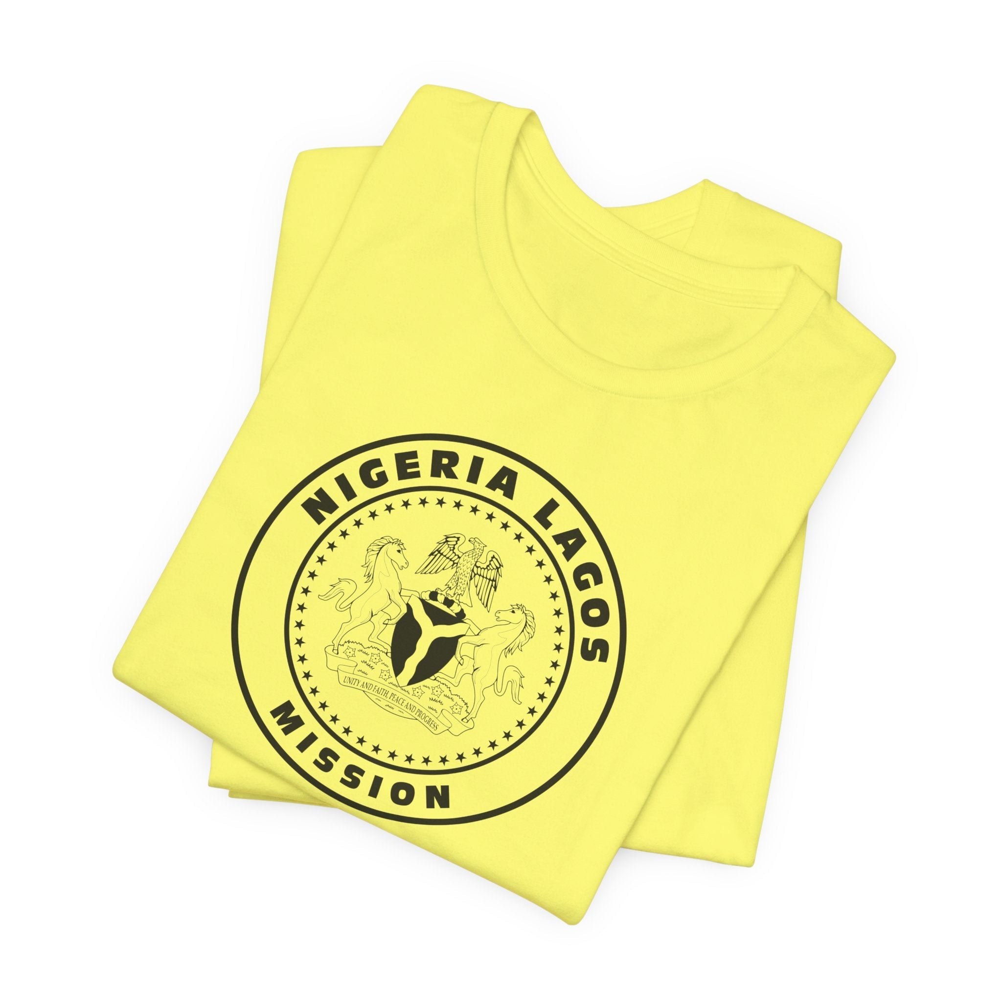 Nigeria Lagos Mission Circular Monochrome Logo T-Shirt - Latter-Day Saint LDS Missionary Gift - Book of Mormon