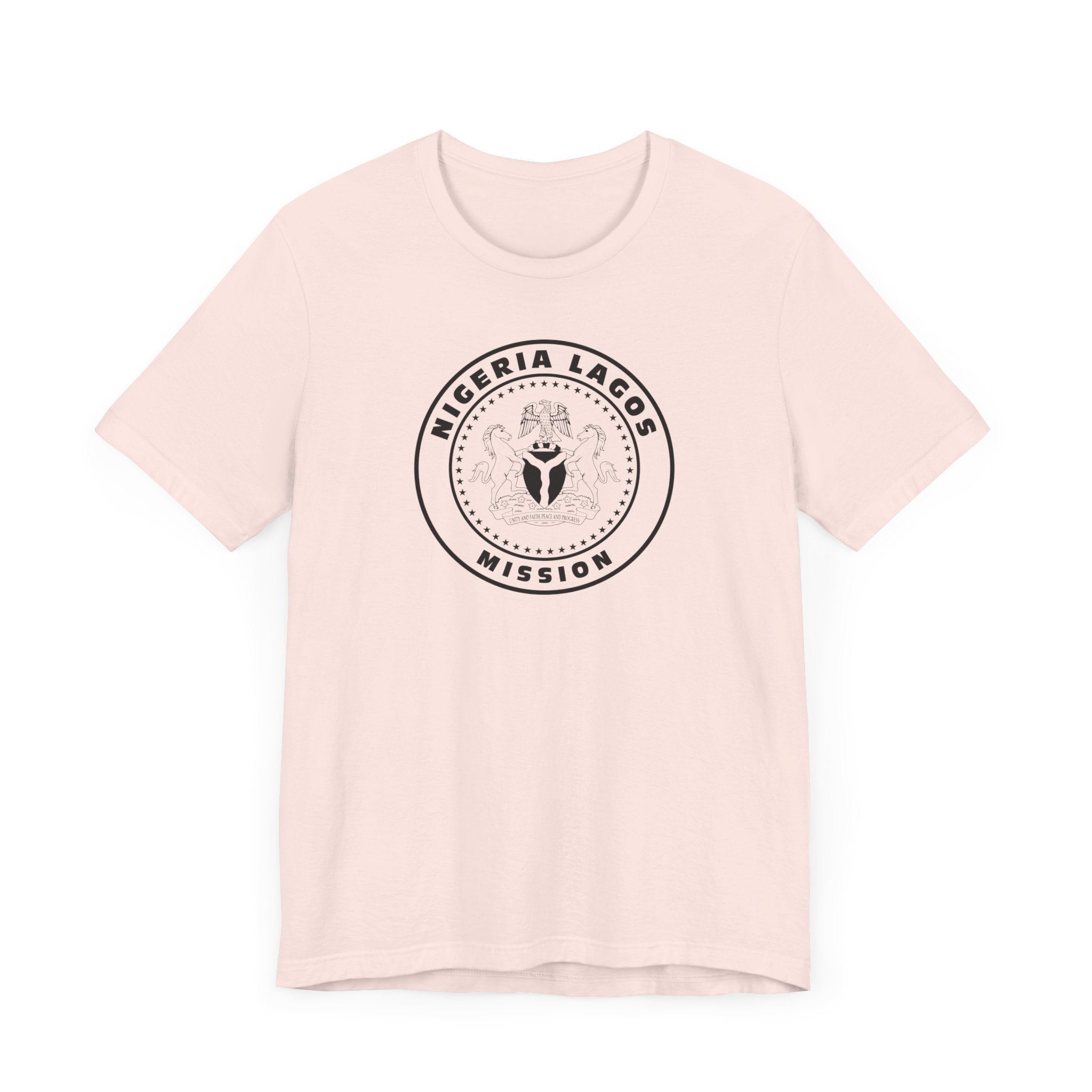Nigeria Lagos Mission Circular Monochrome Logo T-Shirt - Latter-Day Saint LDS Missionary Gift - Book of Mormon