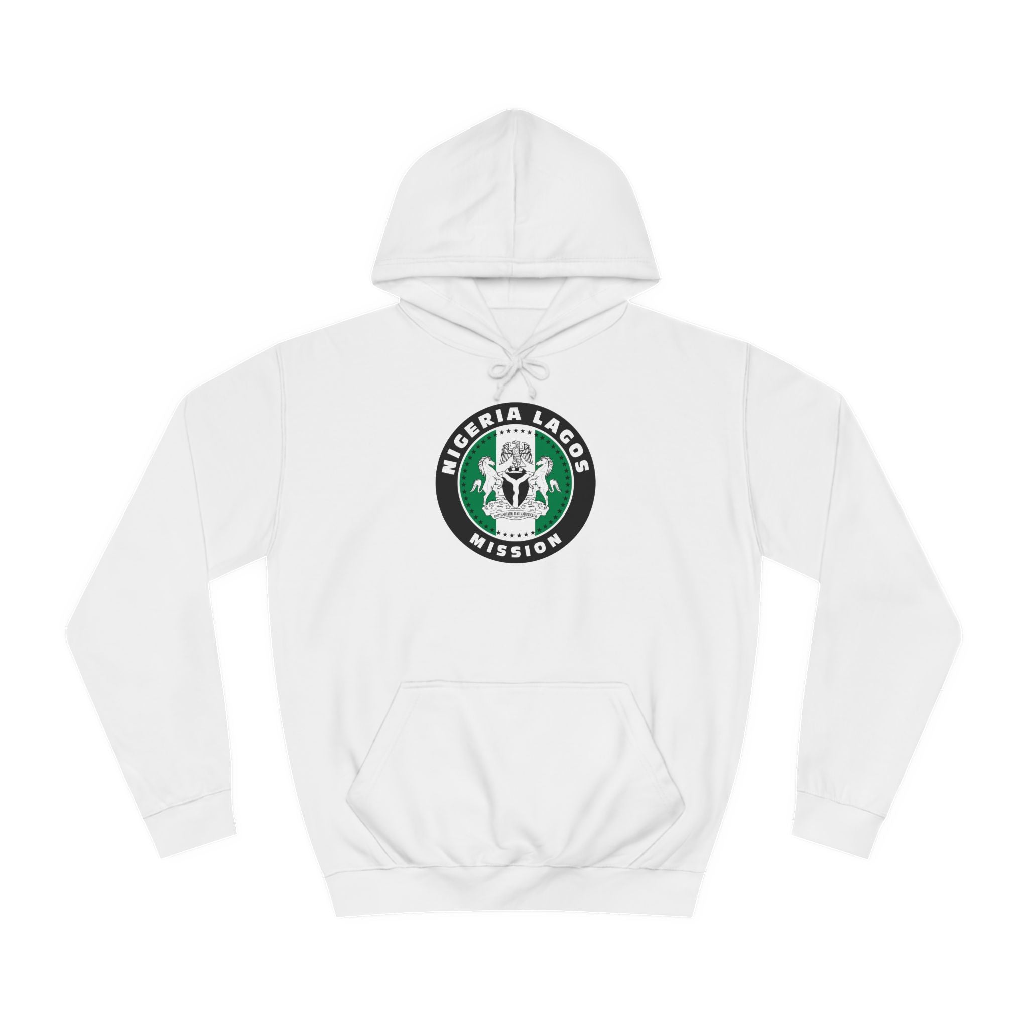 Nigeria Lagos Mission Flag Logo (Black Border) College Hoodie - Mission Wishlist - LDS Missionary Gift Store