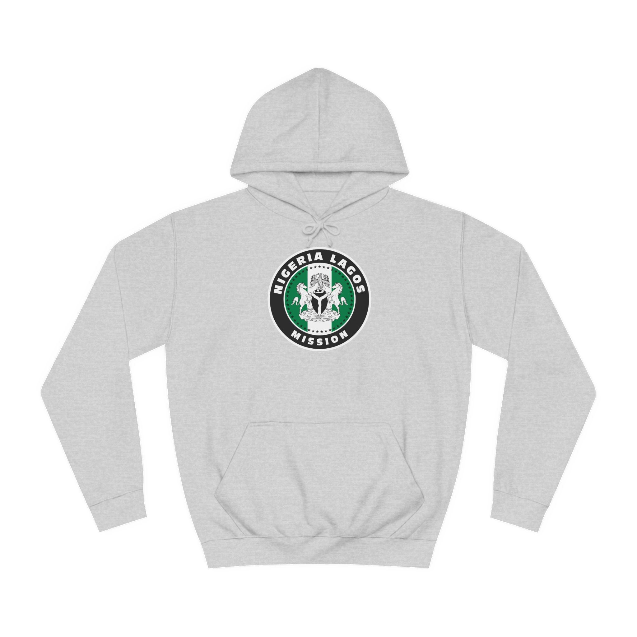 Nigeria Lagos Mission Flag Logo (Black Border) College Hoodie - Mission Wishlist - LDS Missionary Gift Store