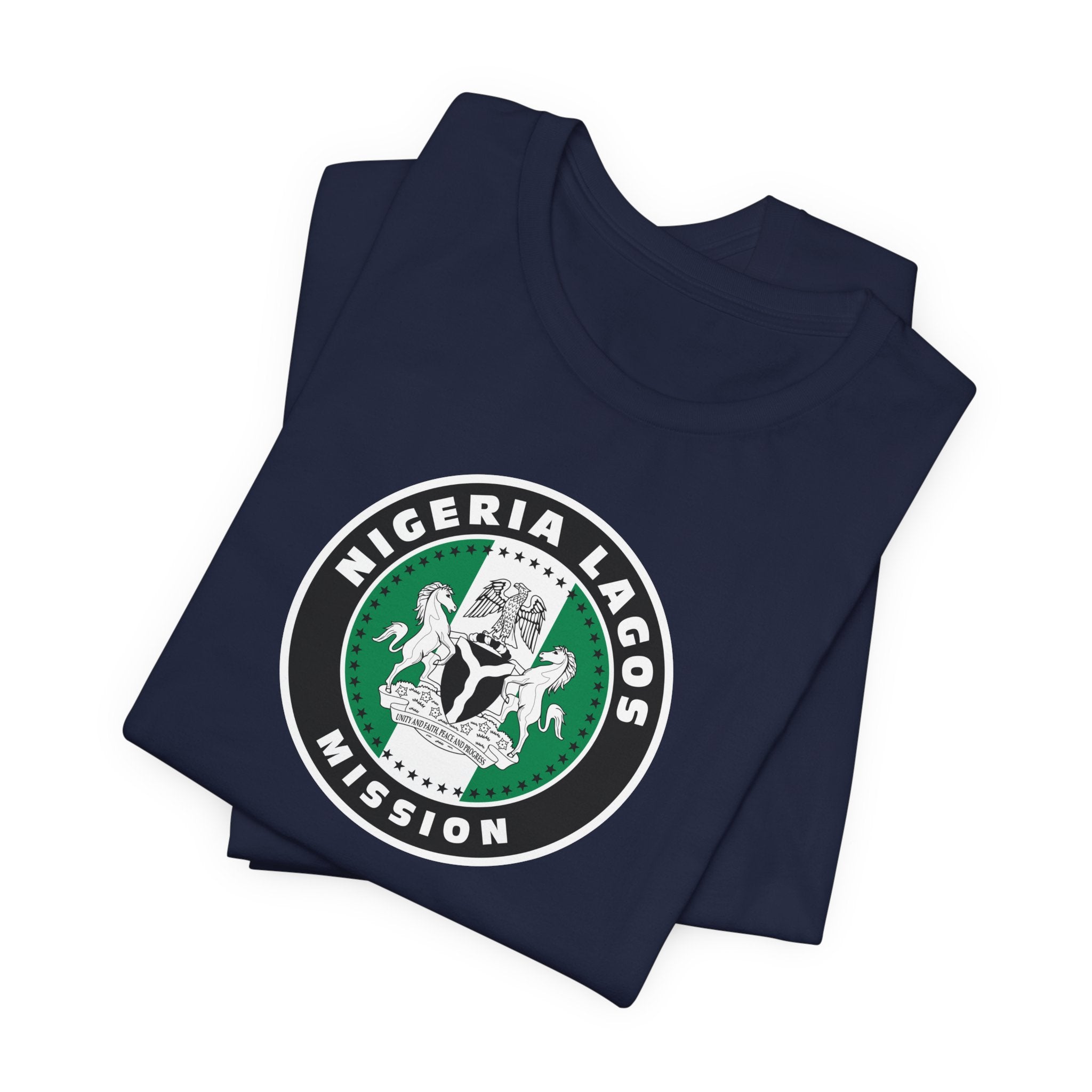 Nigeria Lagos Mission Flag Logo (Black Border) T-shirt - Mission Wishlist - LDS Missionary Gift Store