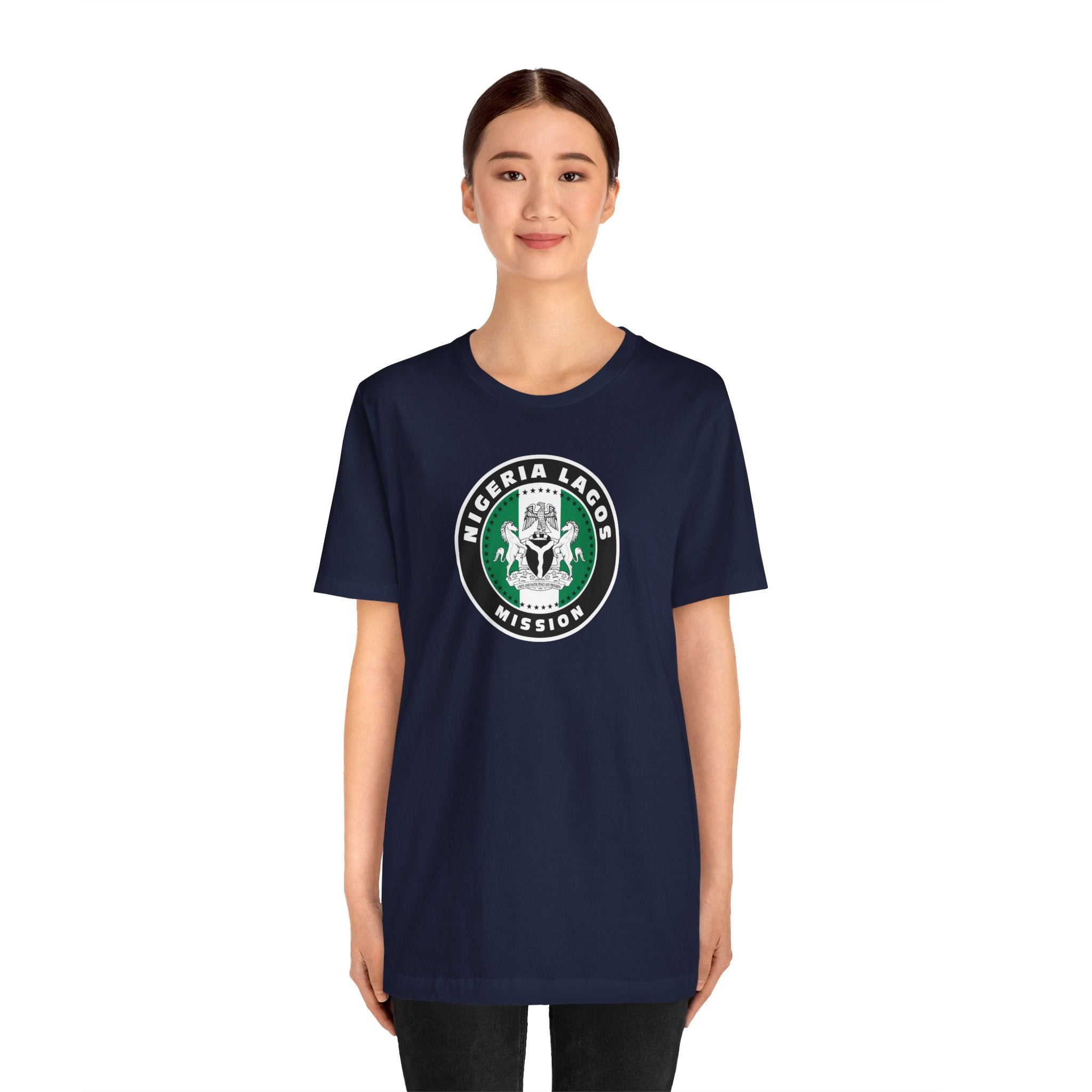 Nigeria Lagos Mission Flag Logo (Black Border) T-shirt - Mission Wishlist - LDS Missionary Gift Store