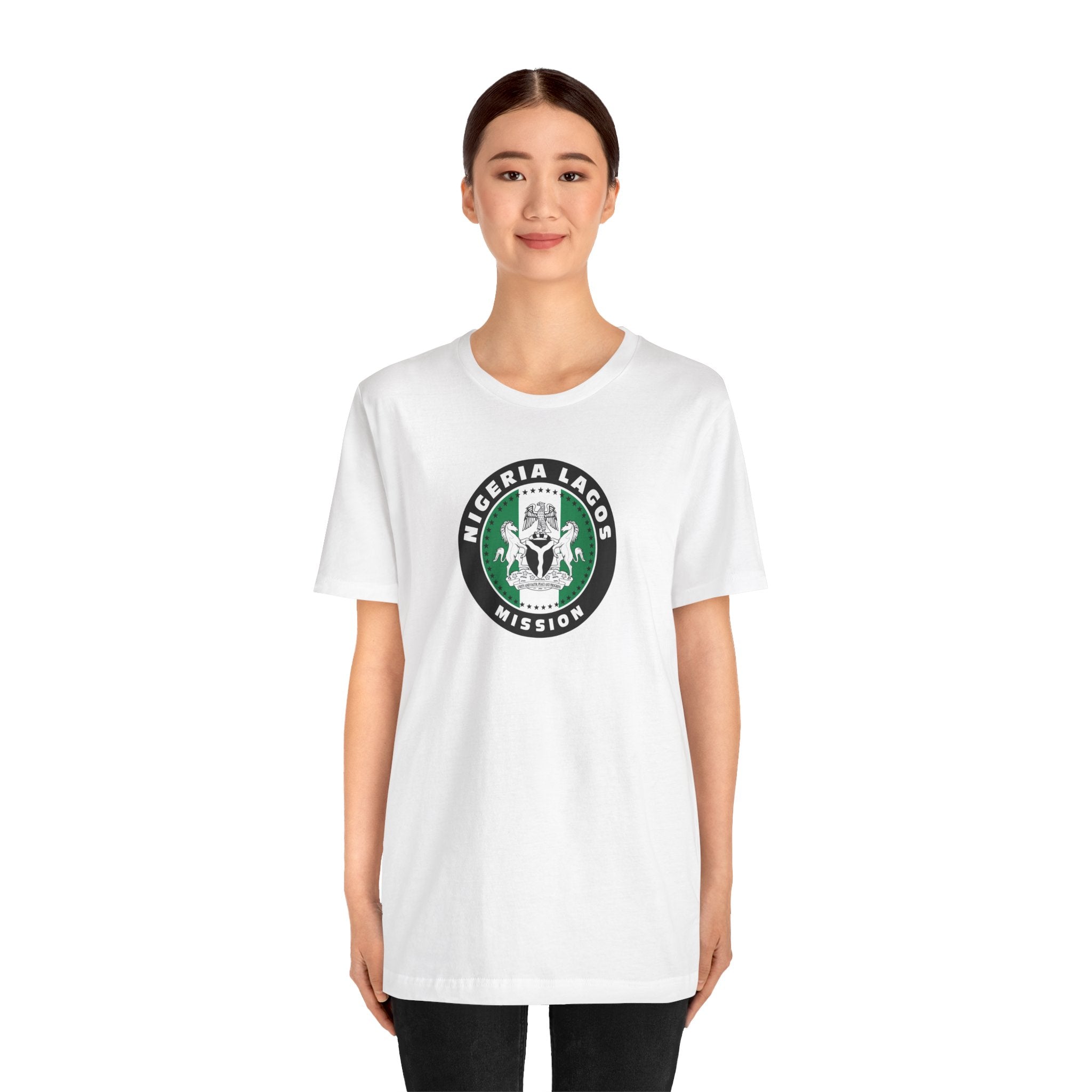 Nigeria Lagos Mission Flag Logo (Black Border) T-shirt - Mission Wishlist - LDS Missionary Gift Store
