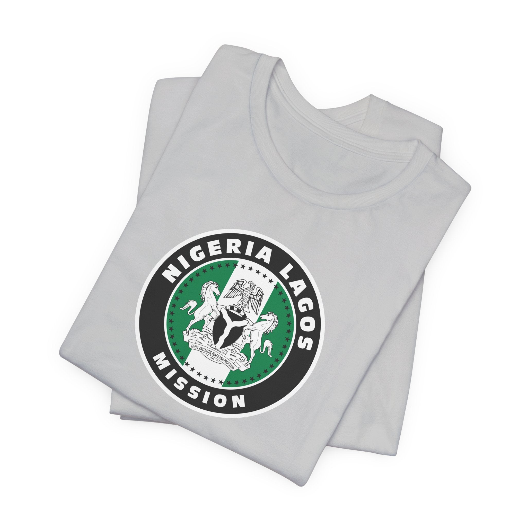 Nigeria Lagos Mission Flag Logo (Black Border) T-shirt - Mission Wishlist - LDS Missionary Gift Store