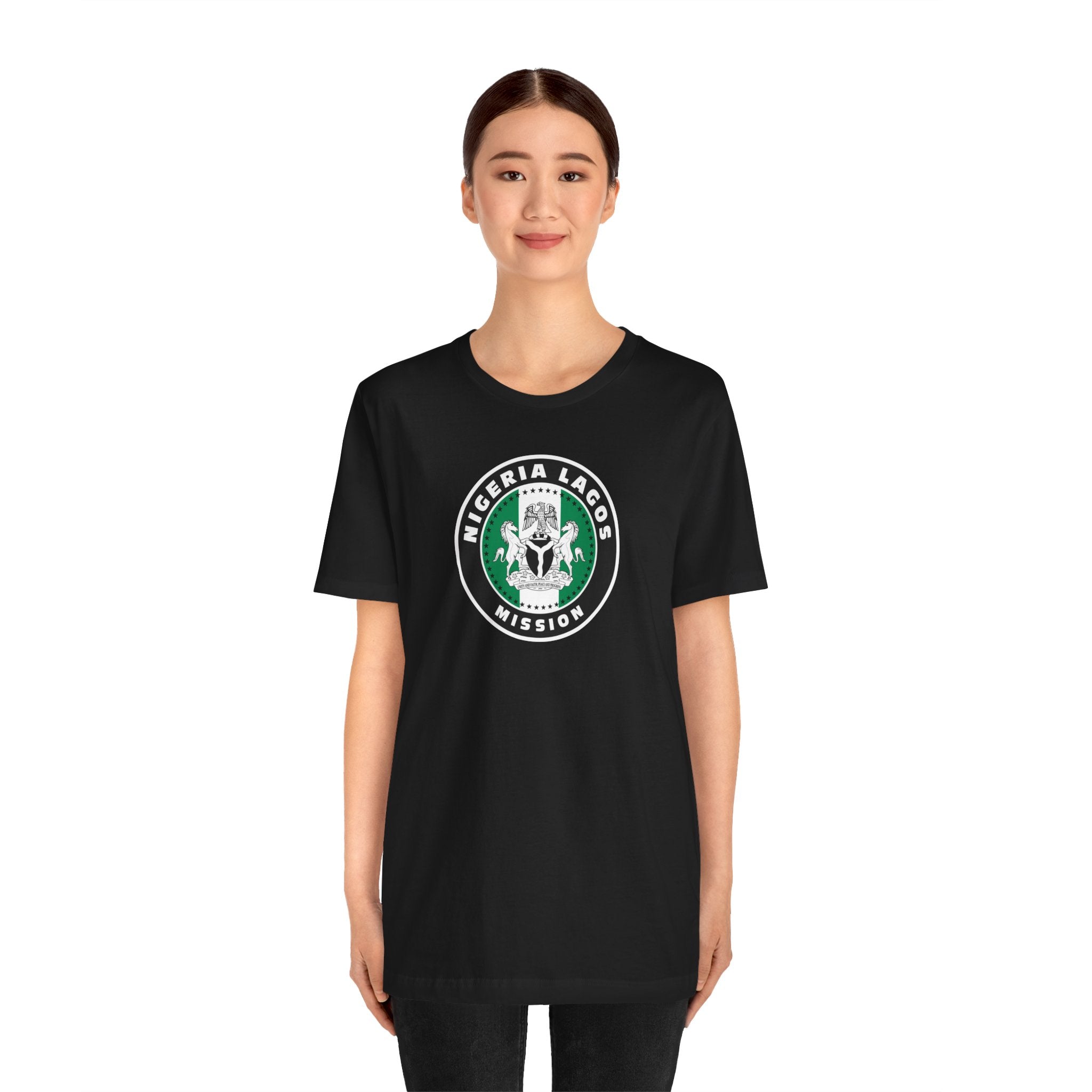 Nigeria Lagos Mission Flag Logo (Black Border) T-shirt - Mission Wishlist - LDS Missionary Gift Store