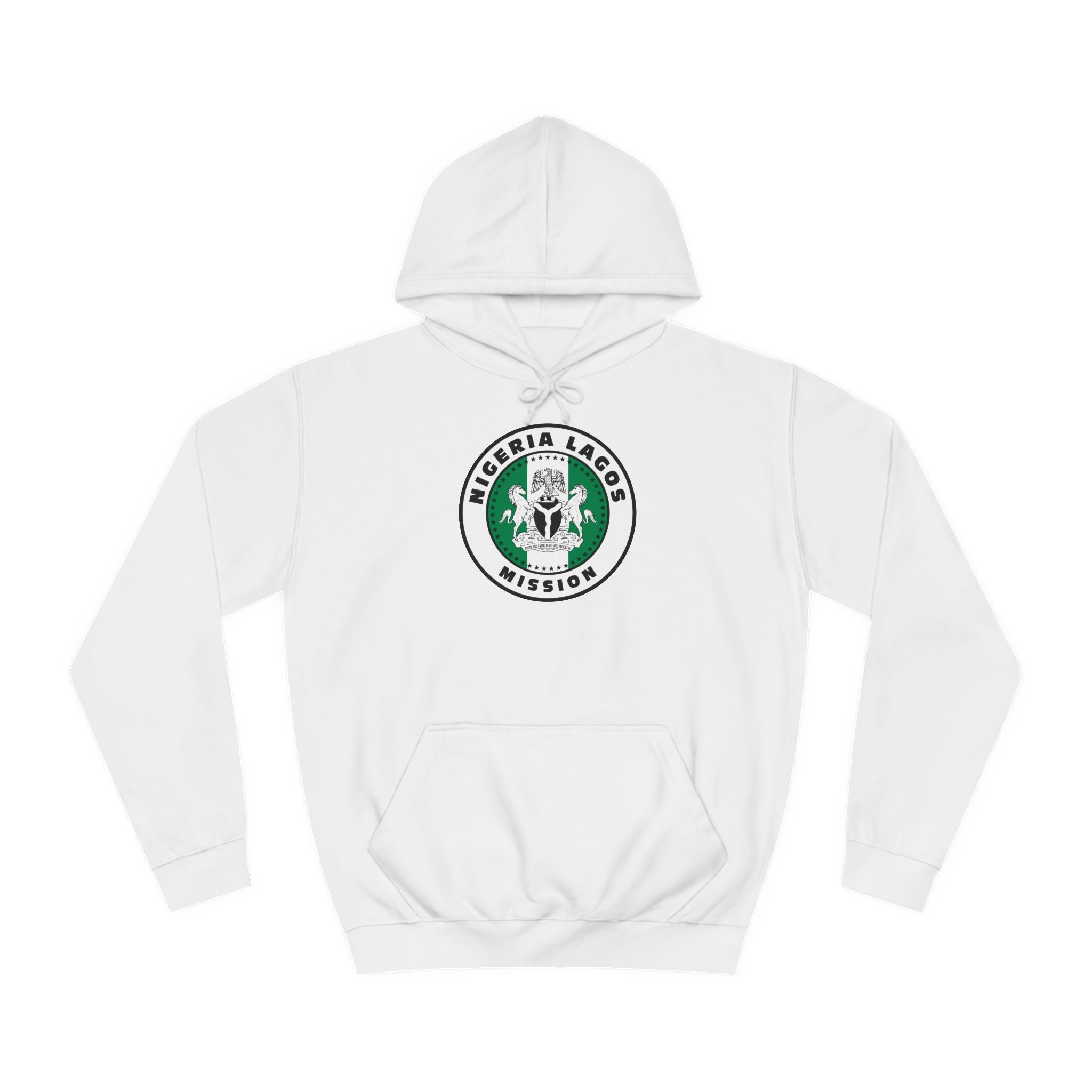 Nigeria Lagos Mission Flag Logo (White Border) College Hoodie - Latter-Day Saint LDS Missionary Gift - Book of Mormon