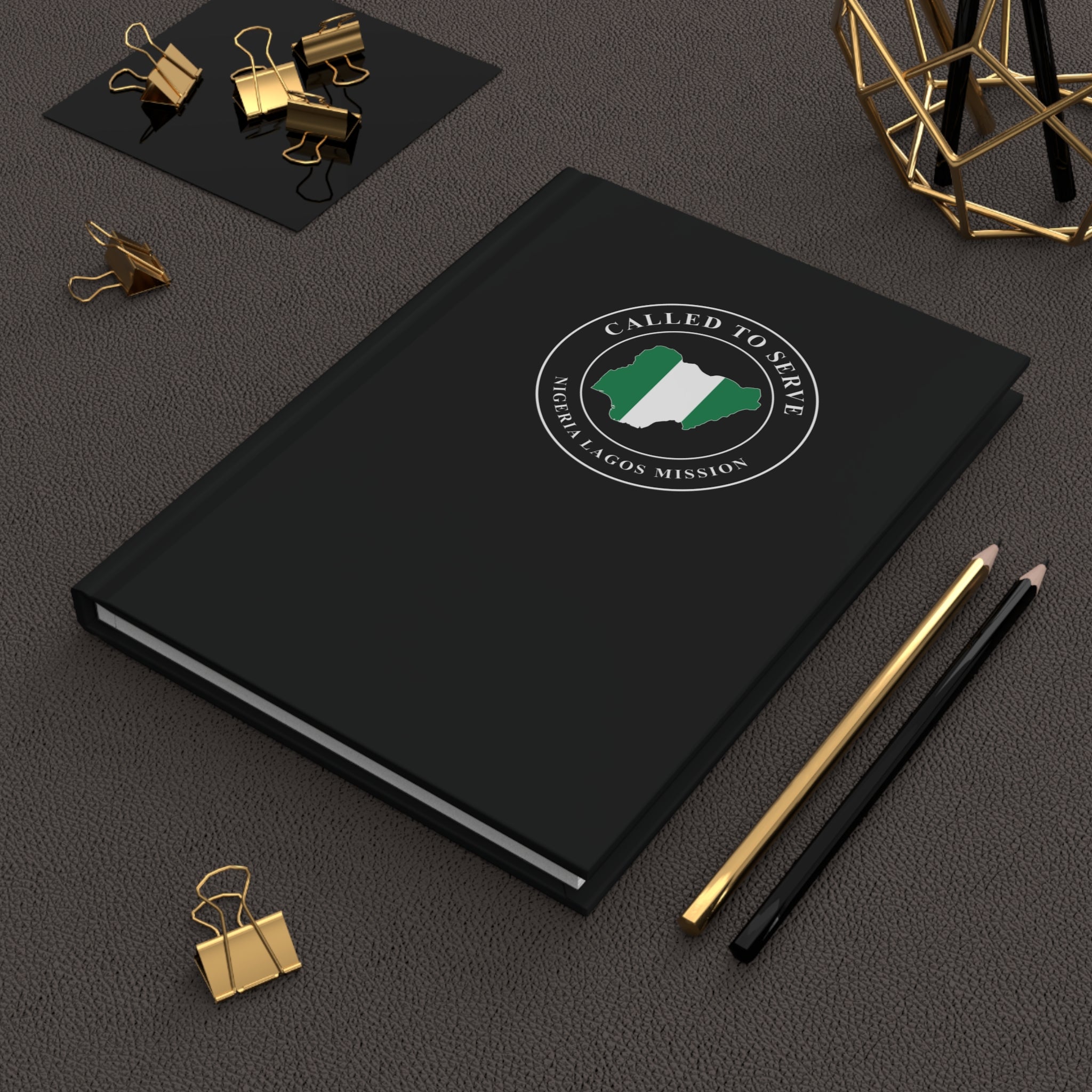 Nigeria Lagos Mission Flag Map Called to Serve Black Hardcover Journal Matte - Latter-Day Saint LDS Missionary Gift - Book of Mormon