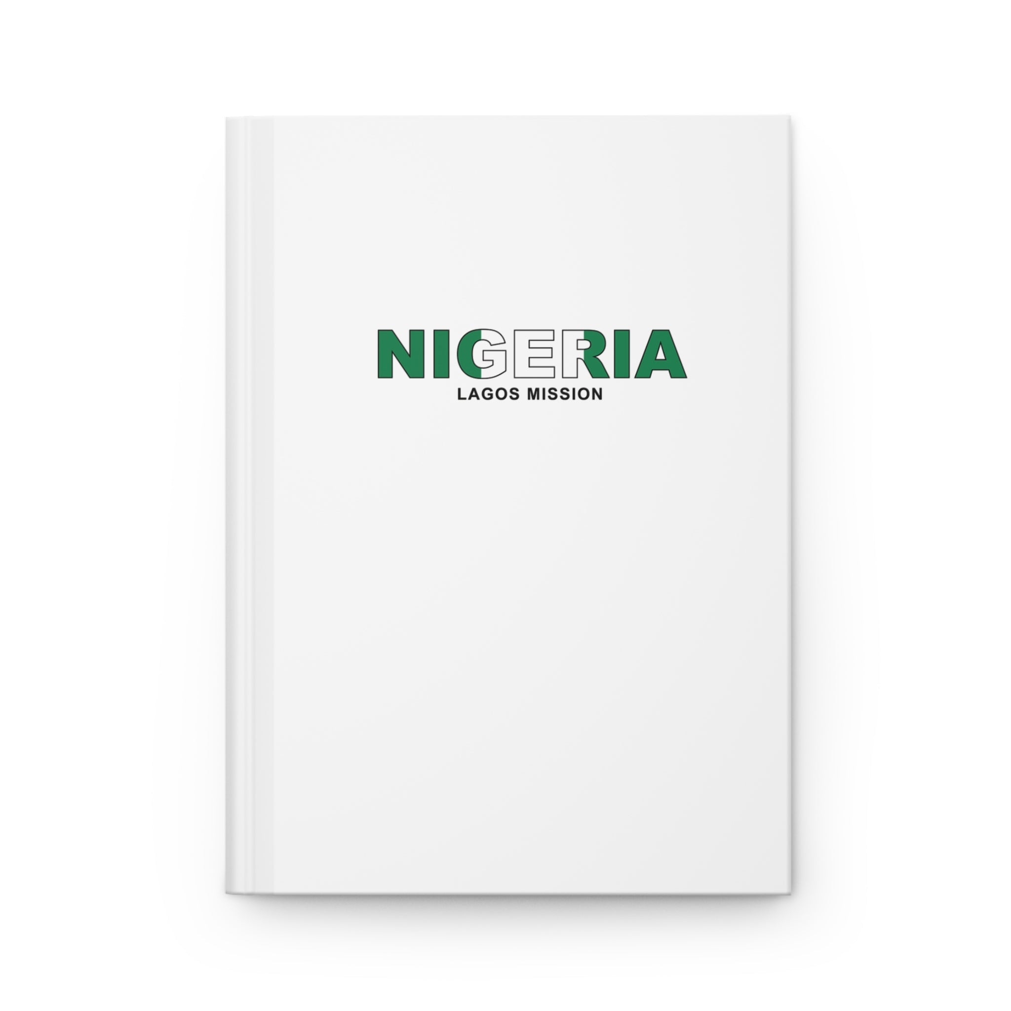 Nigeria Lagos Mission Flag Title White Hardcover Journal Matte - Latter-Day Saint LDS Missionary Gift - Book of Mormon