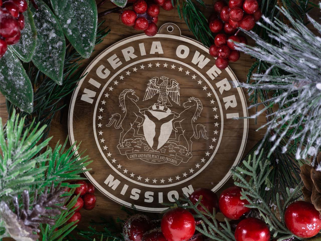 Nigeria Owerri Mission Christmas Ornament - Latter-Day Saint LDS Missionary Gift - Book of Mormon