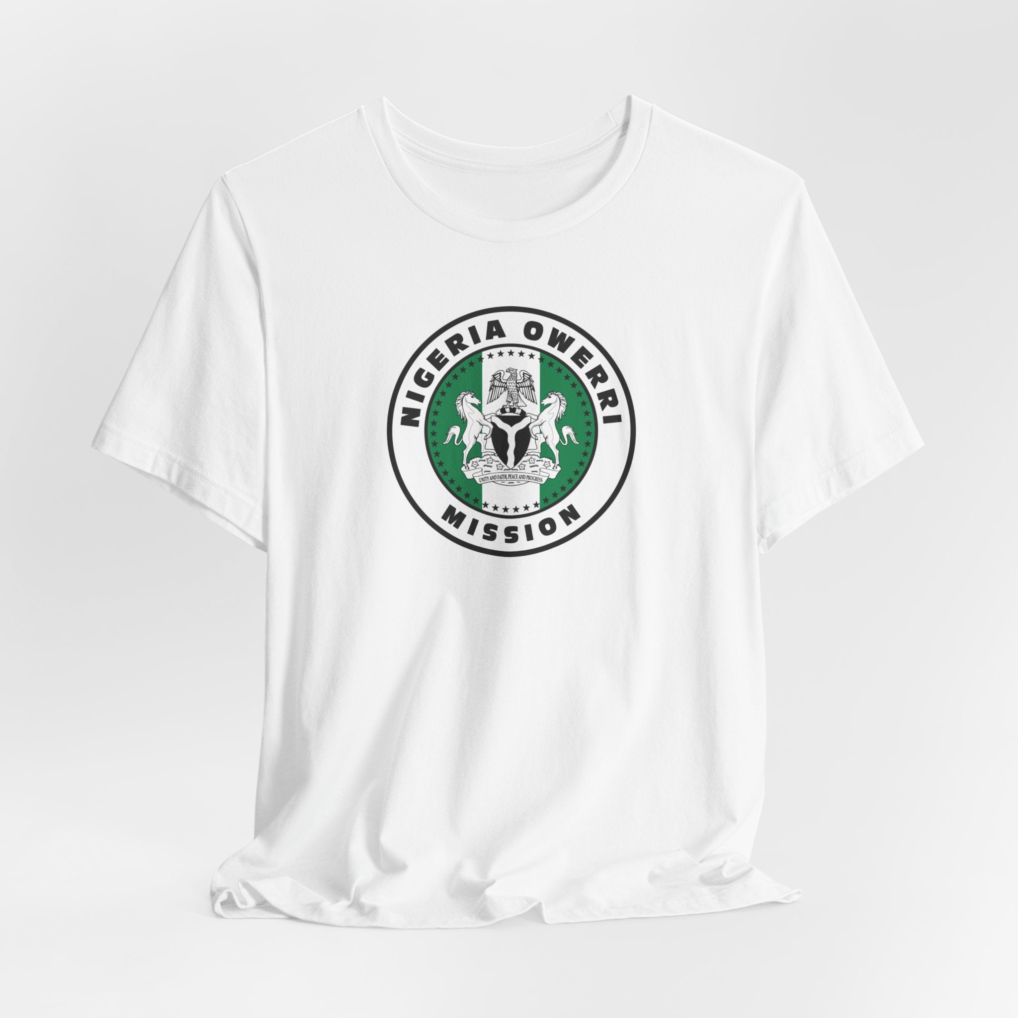 Nigeria Owerri Mission Flag Logo (White Border) T-shirt - Mission Wishlist - LDS Missionary Gift Store