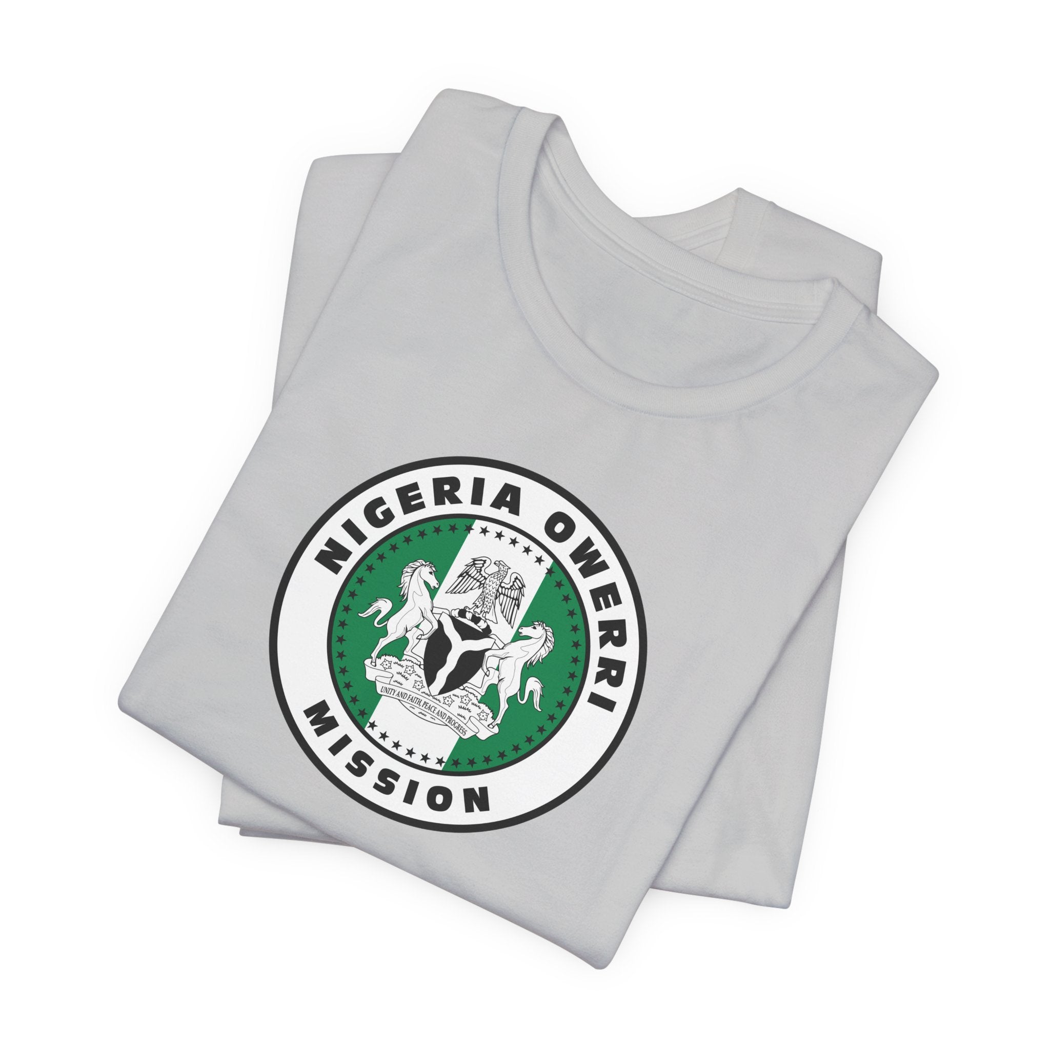 Nigeria Owerri Mission Flag Logo (White Border) T-shirt - Mission Wishlist - LDS Missionary Gift Store