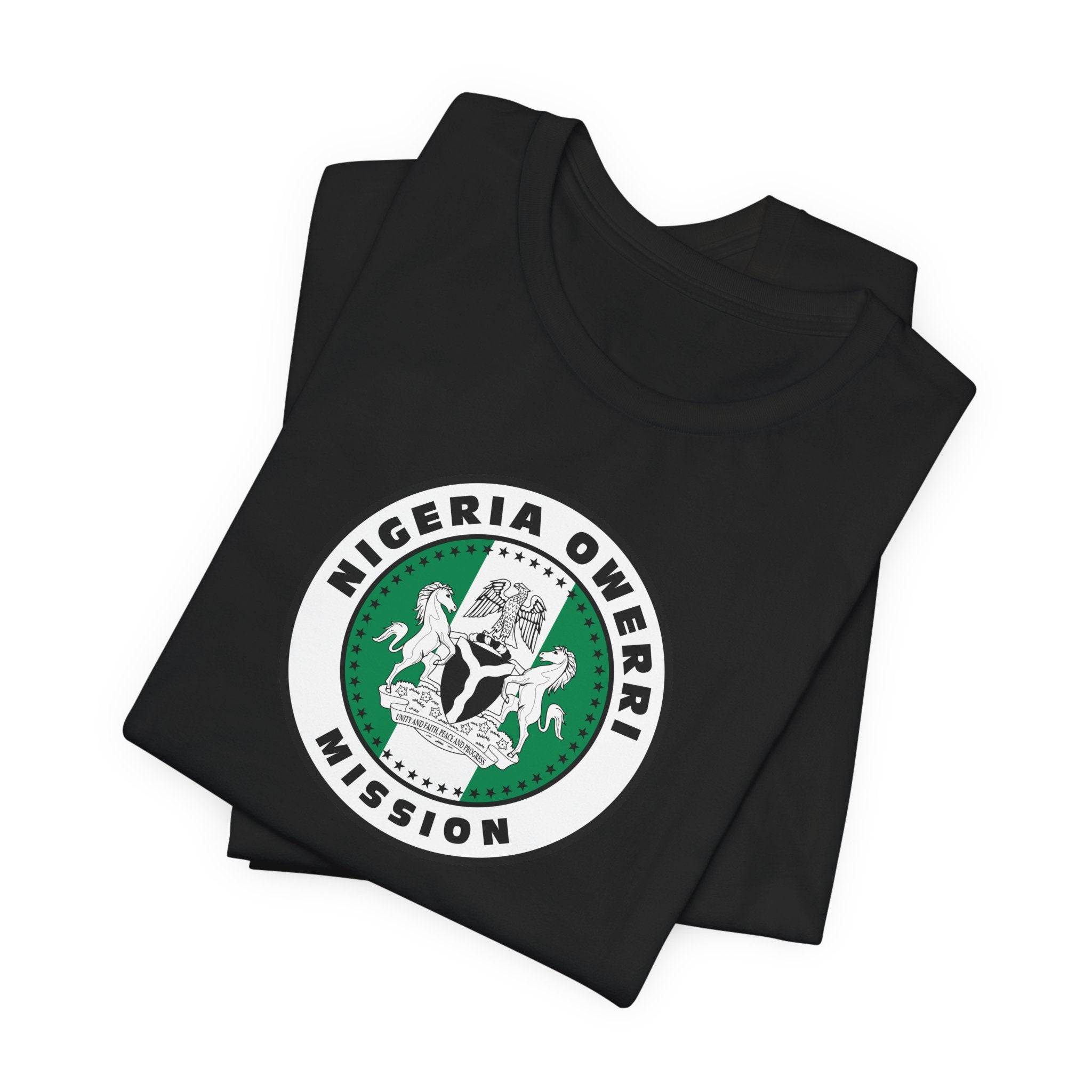 Nigeria Owerri Mission Flag Logo (White Border) T-shirt - Mission Wishlist - LDS Missionary Gift Store
