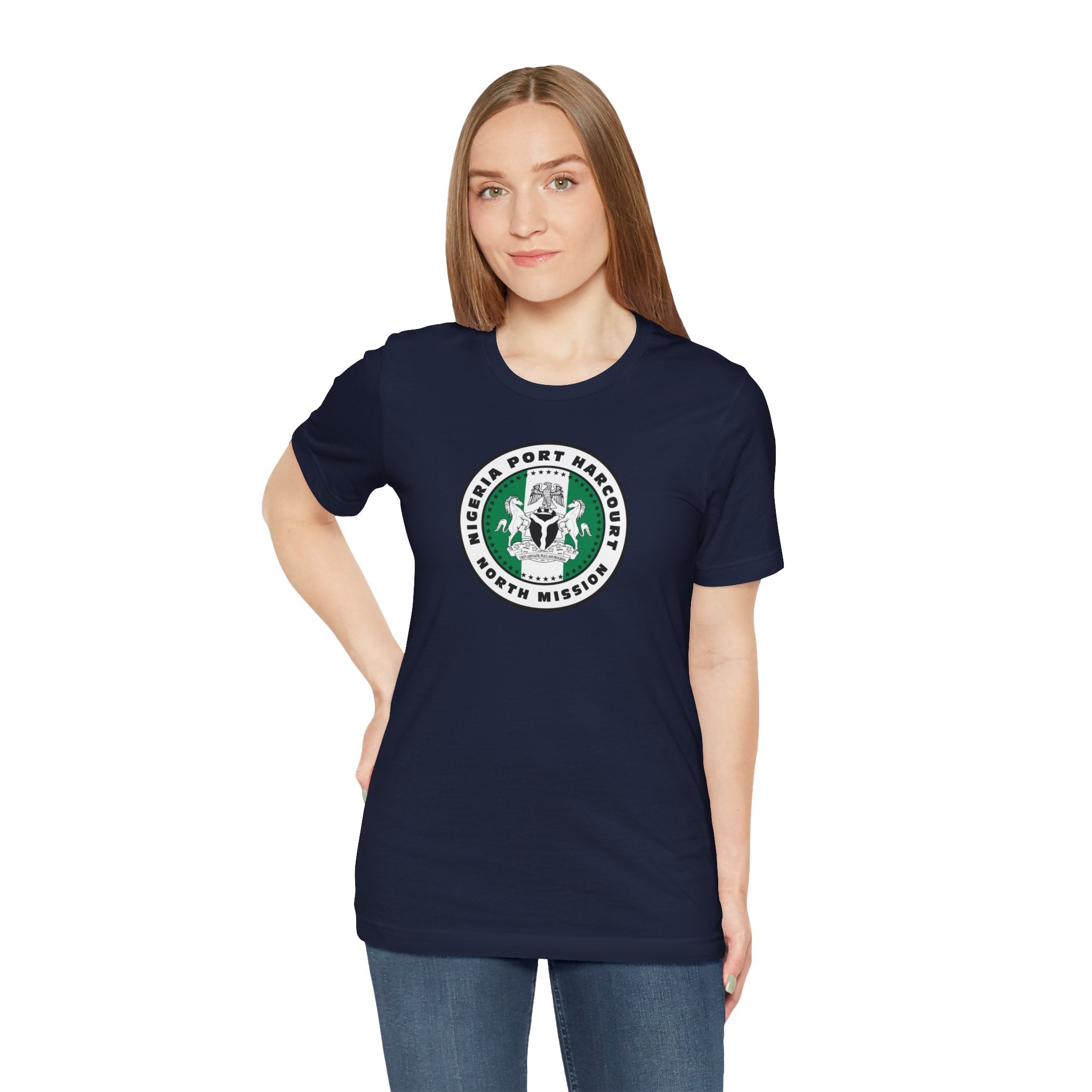 Nigeria Port Harcourt North Mission Flag Logo (White Border) T-shirt - Mission Wishlist - LDS Missionary Gift Store
