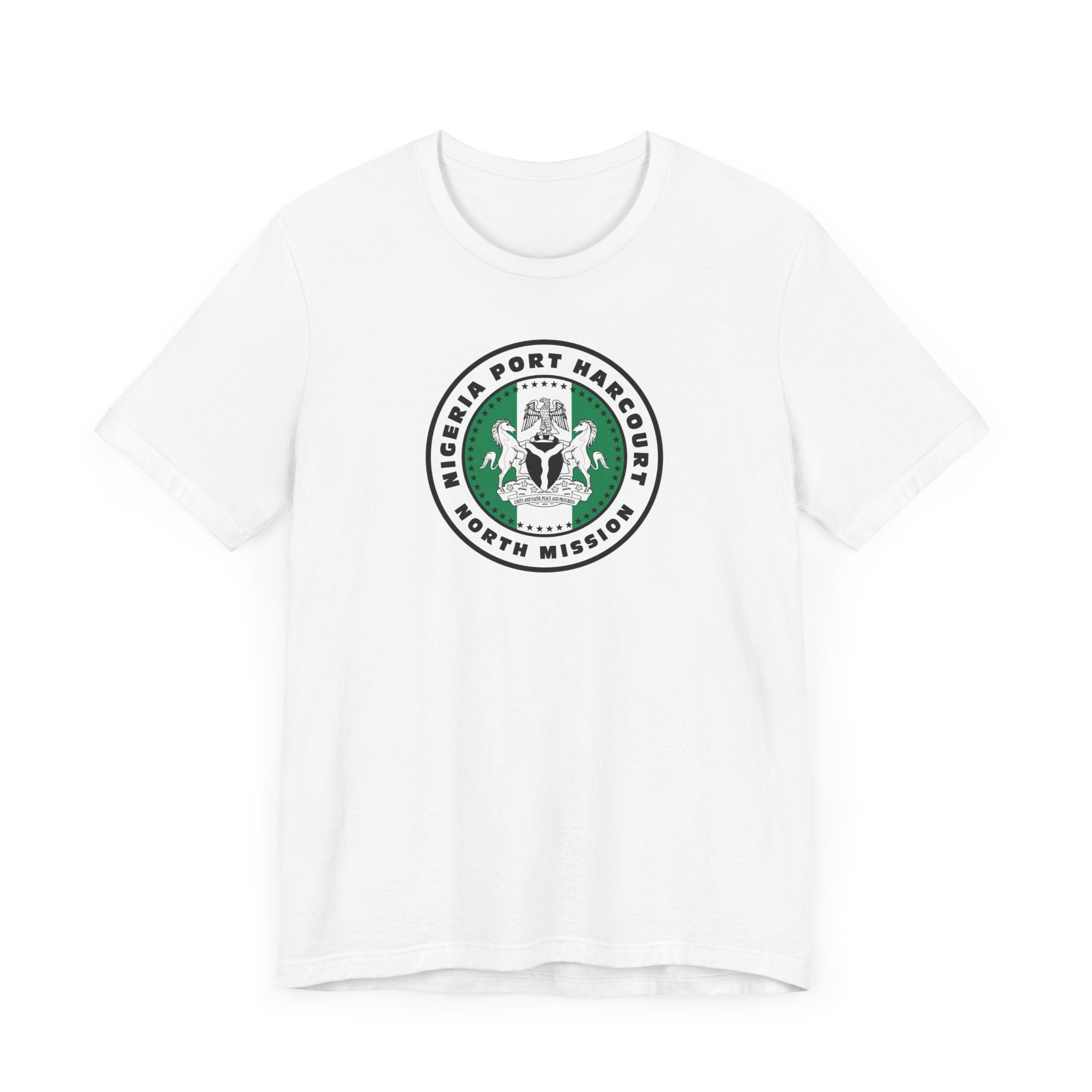 Nigeria Port Harcourt North Mission Flag Logo (White Border) T-shirt - Mission Wishlist - LDS Missionary Gift Store