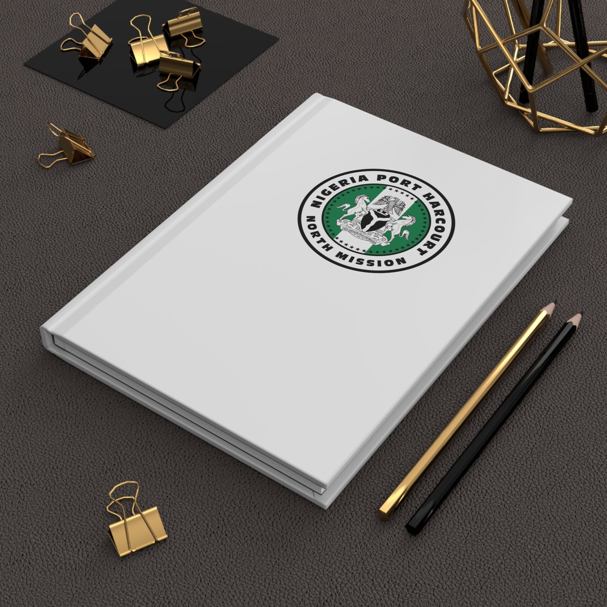 Nigeria Port Harcourt North Mission Logo Design White Hardcover Journal Matte - Mission Wishlist - LDS Missionary Gift Store