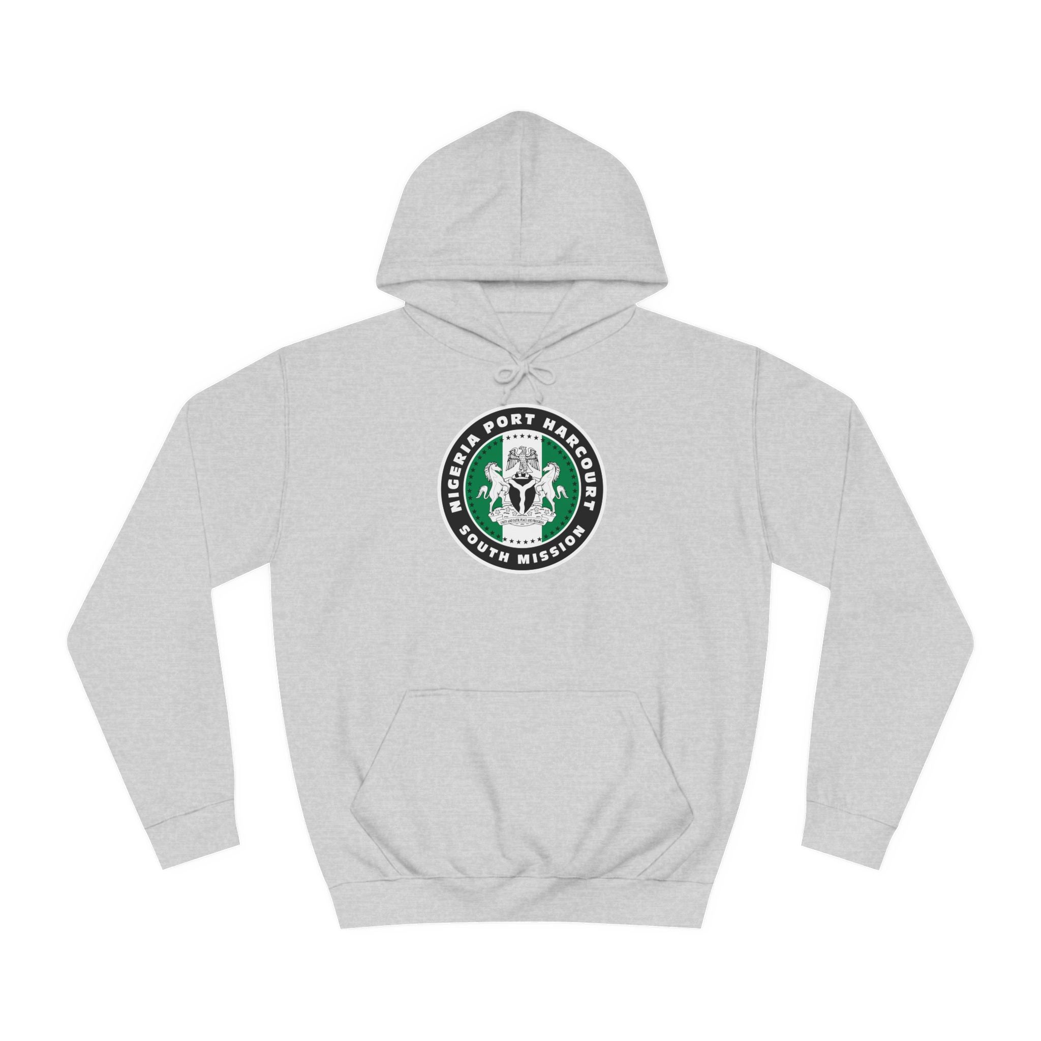 Nigeria Port Harcourt South Mission Flag Logo (Black Border) College Hoodie - Mission Wishlist - LDS Missionary Gift Store