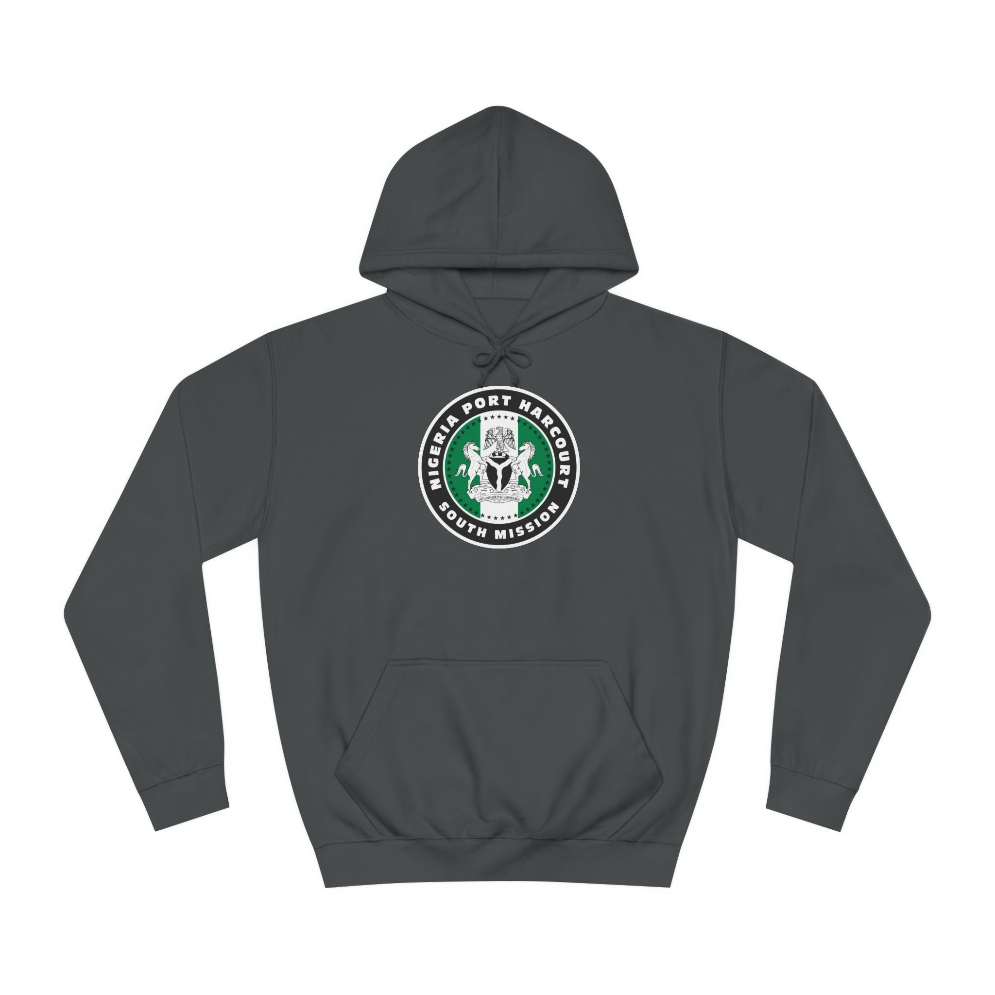 Nigeria Port Harcourt South Mission Flag Logo (Black Border) College Hoodie - Mission Wishlist - LDS Missionary Gift Store