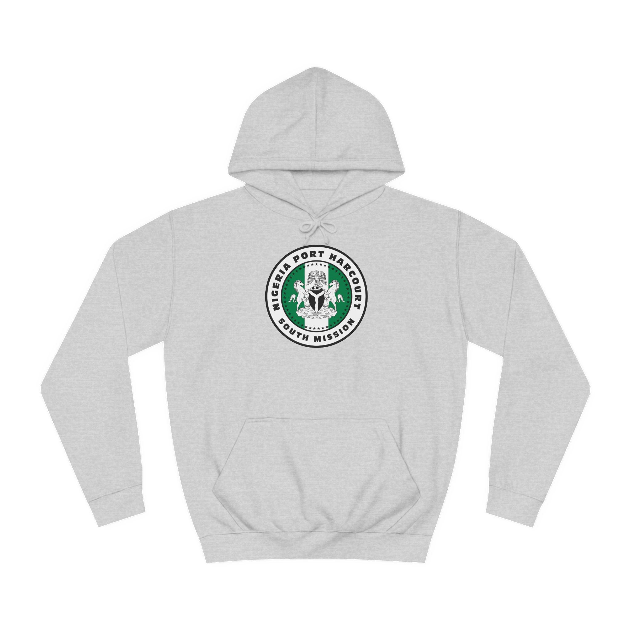 Nigeria Port Harcourt South Mission Flag Logo (White Border) College Hoodie - Latter-Day Saint LDS Missionary Gift - Book of Mormon