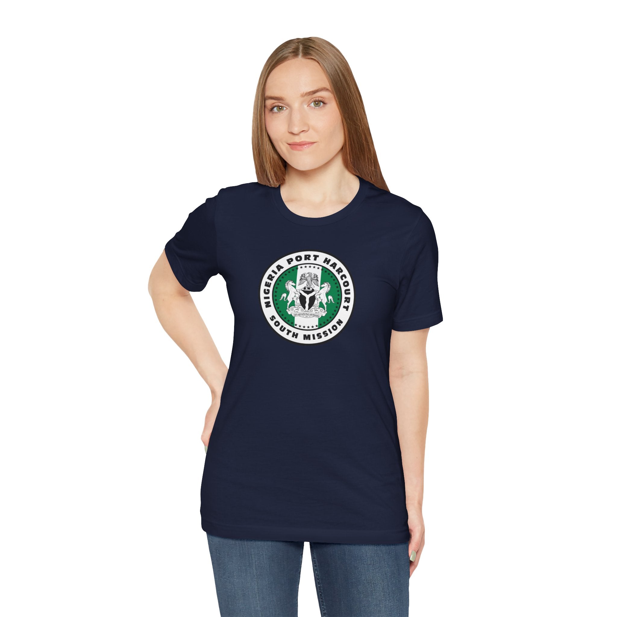Nigeria Port Harcourt South Mission Flag Logo (White Border) T-shirt - Mission Wishlist - LDS Missionary Gift Store