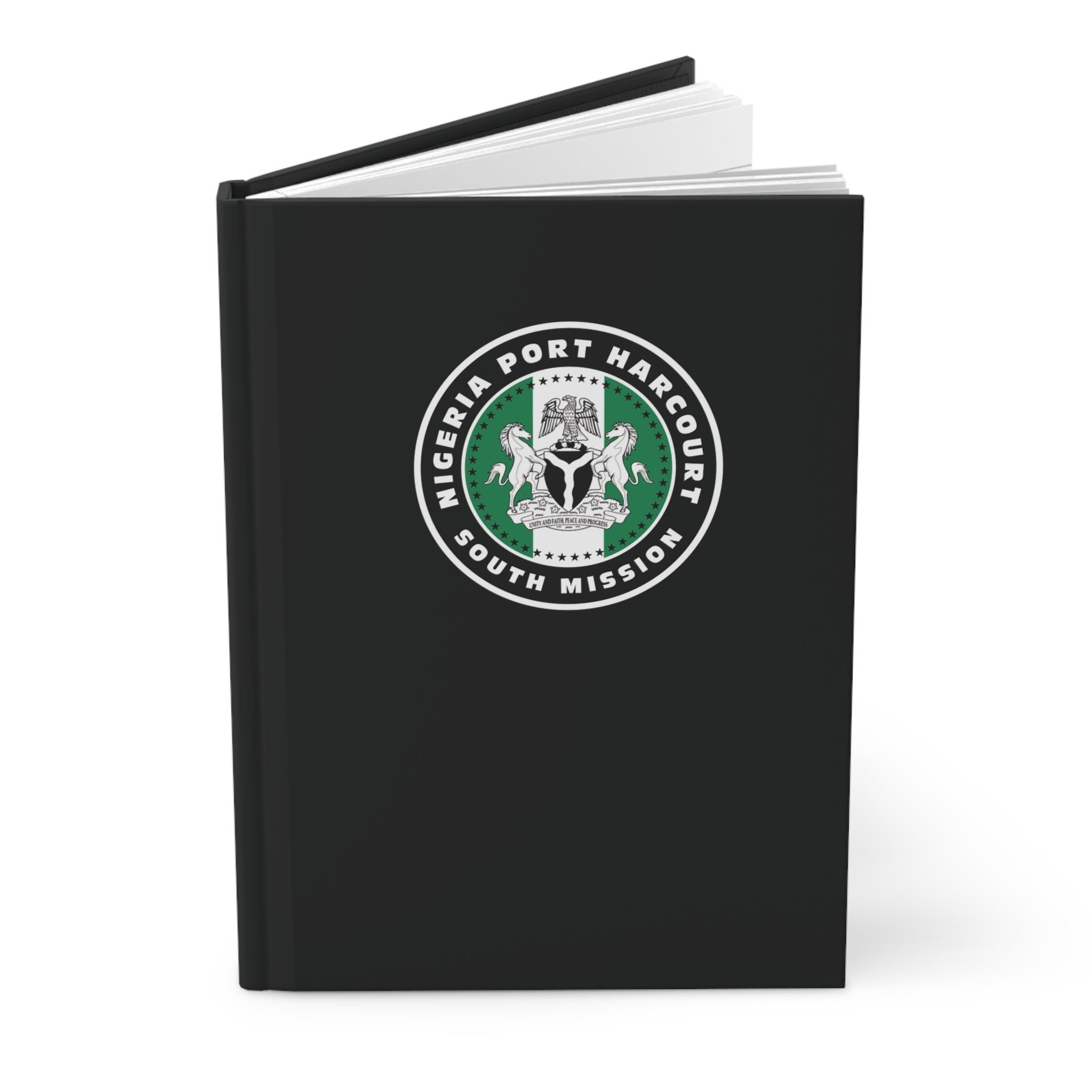 Nigeria Port Harcourt South Mission Logo Design Black Hardcover Journal Matte - Latter-Day Saint LDS Missionary Gift - Book of Mormon