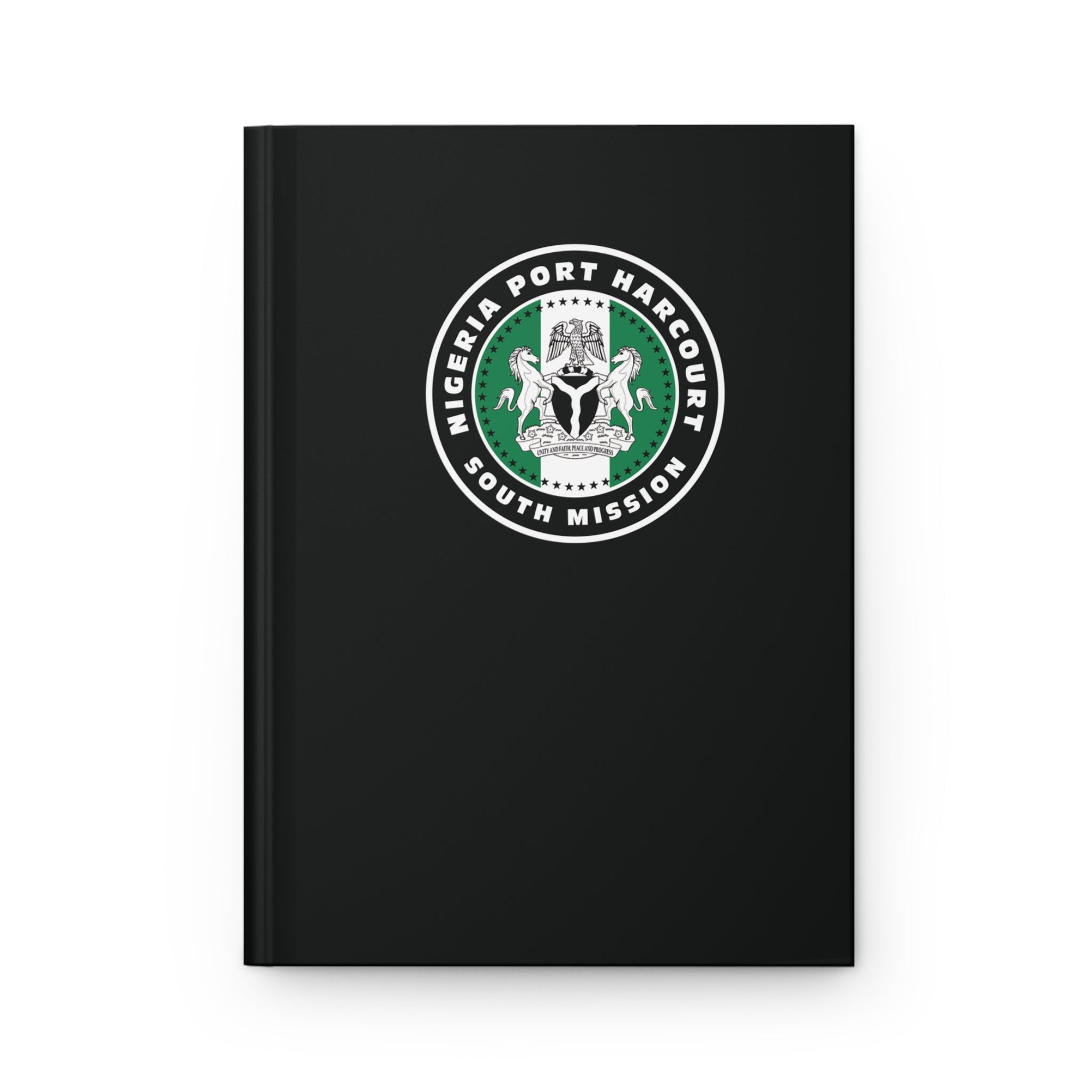 Nigeria Port Harcourt South Mission Logo Design Black Hardcover Journal Matte - Latter-Day Saint LDS Missionary Gift - Book of Mormon