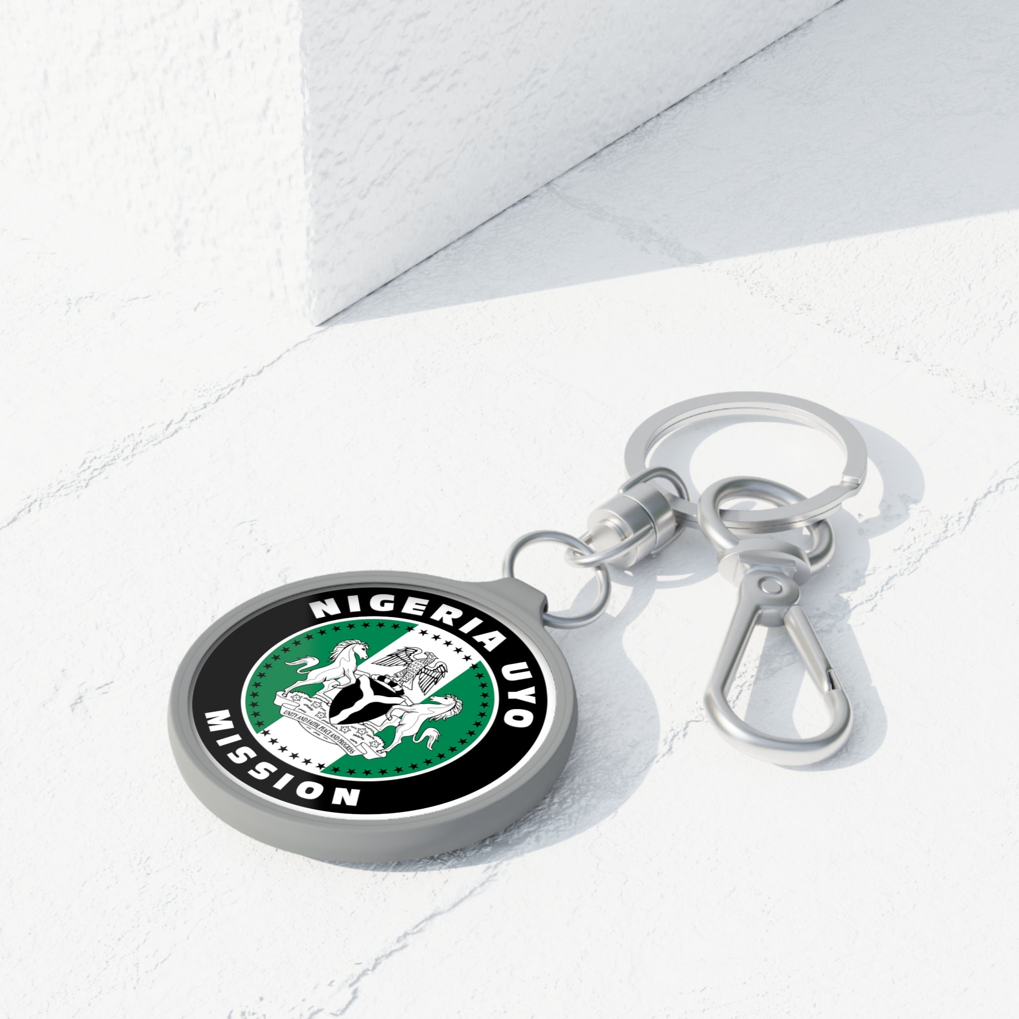 Nigeria Uyo Mission Circle Flag Key Tag - Mission Wishlist - LDS Missionary Gift Store