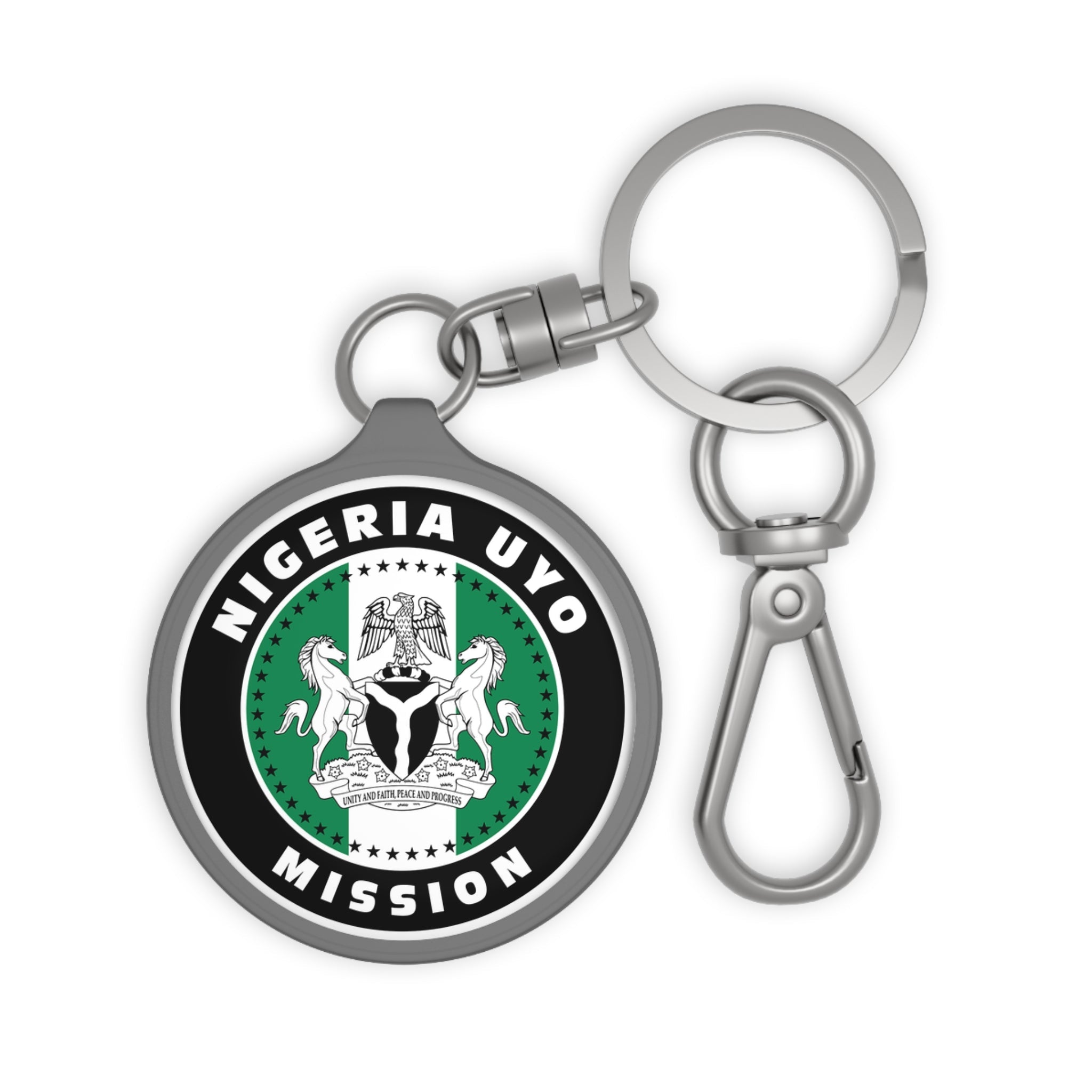Nigeria Uyo Mission Circle Flag Key Tag - Mission Wishlist - LDS Missionary Gift Store