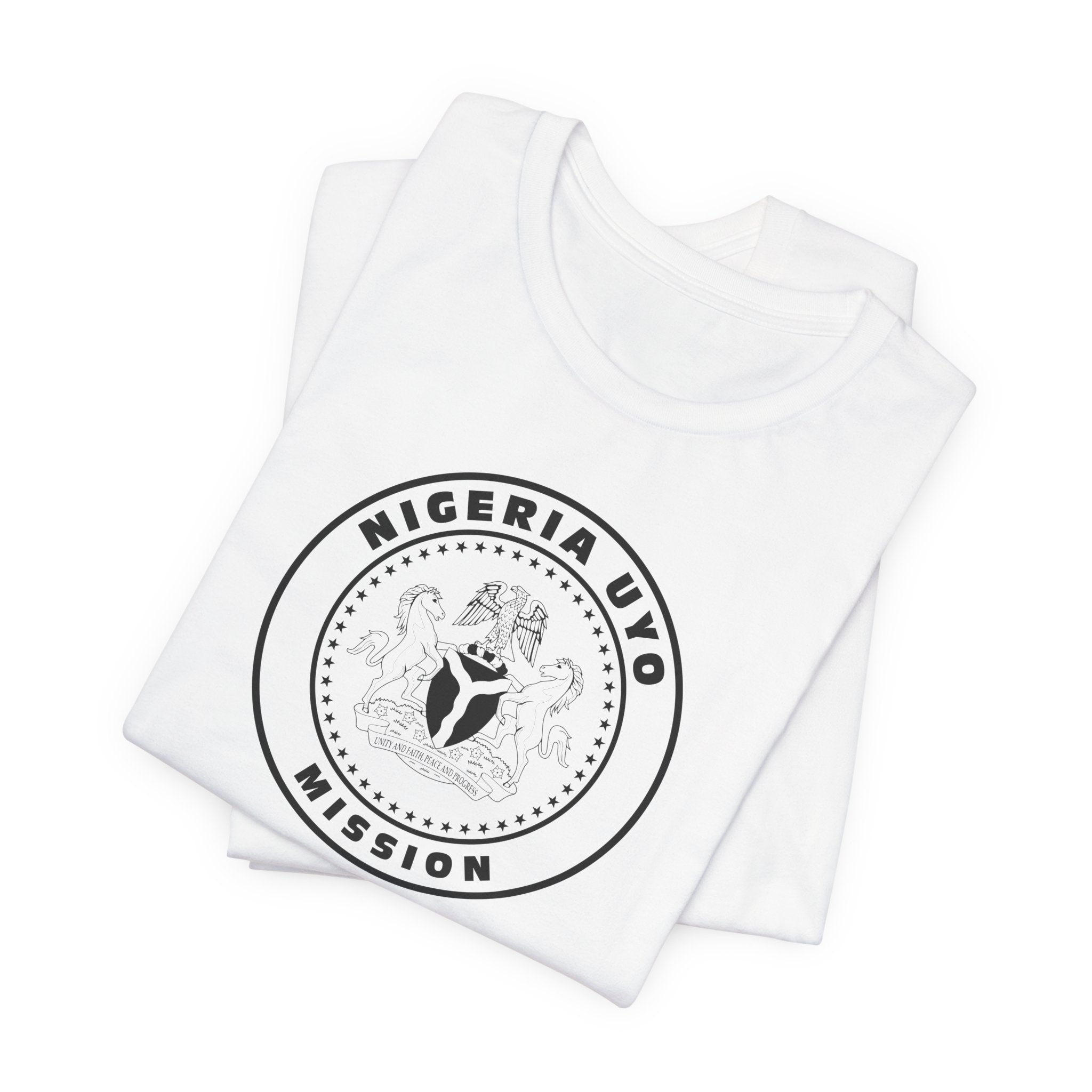 Nigeria Uyo Mission Circular Monochrome Logo T-Shirt - Mission Wishlist - LDS Missionary Gift Store