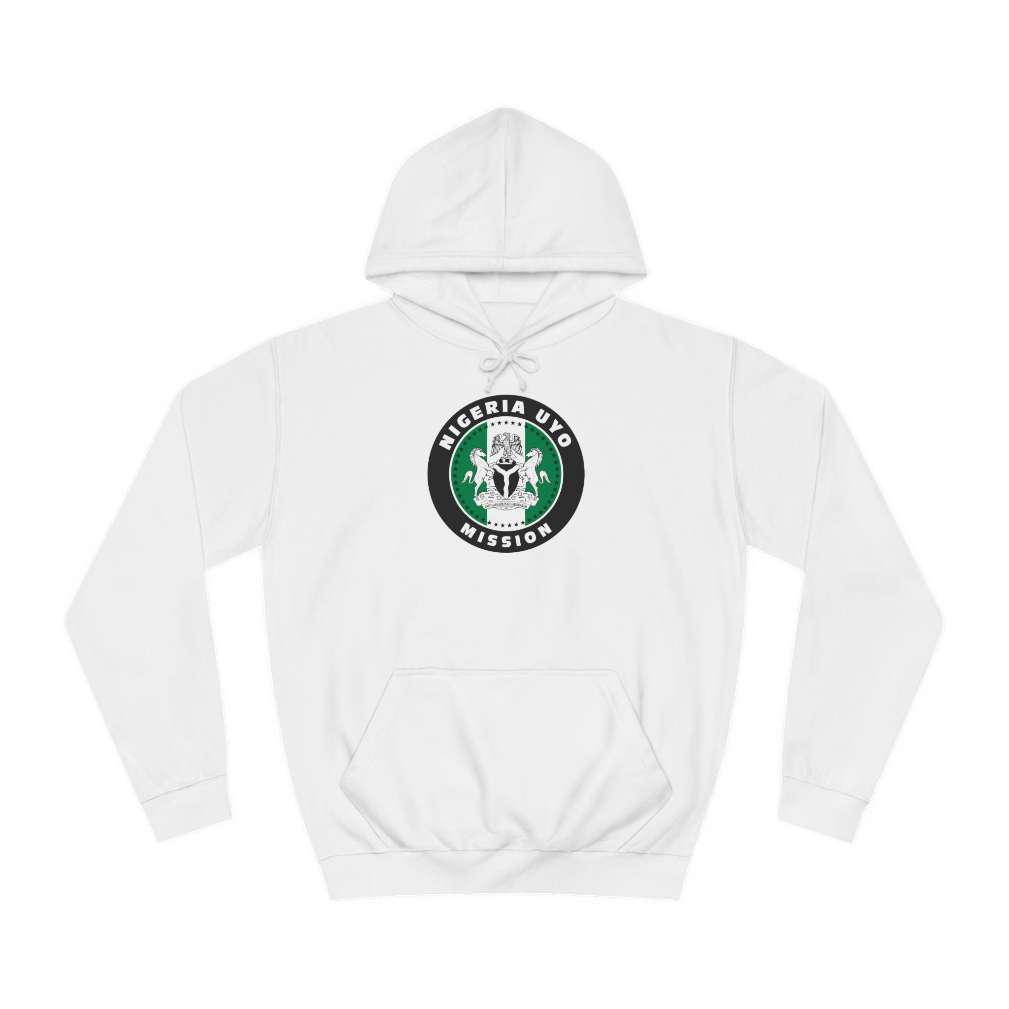 Nigeria Uyo Mission Flag Logo (Black Border) College Hoodie - Mission Wishlist - LDS Missionary Gift Store