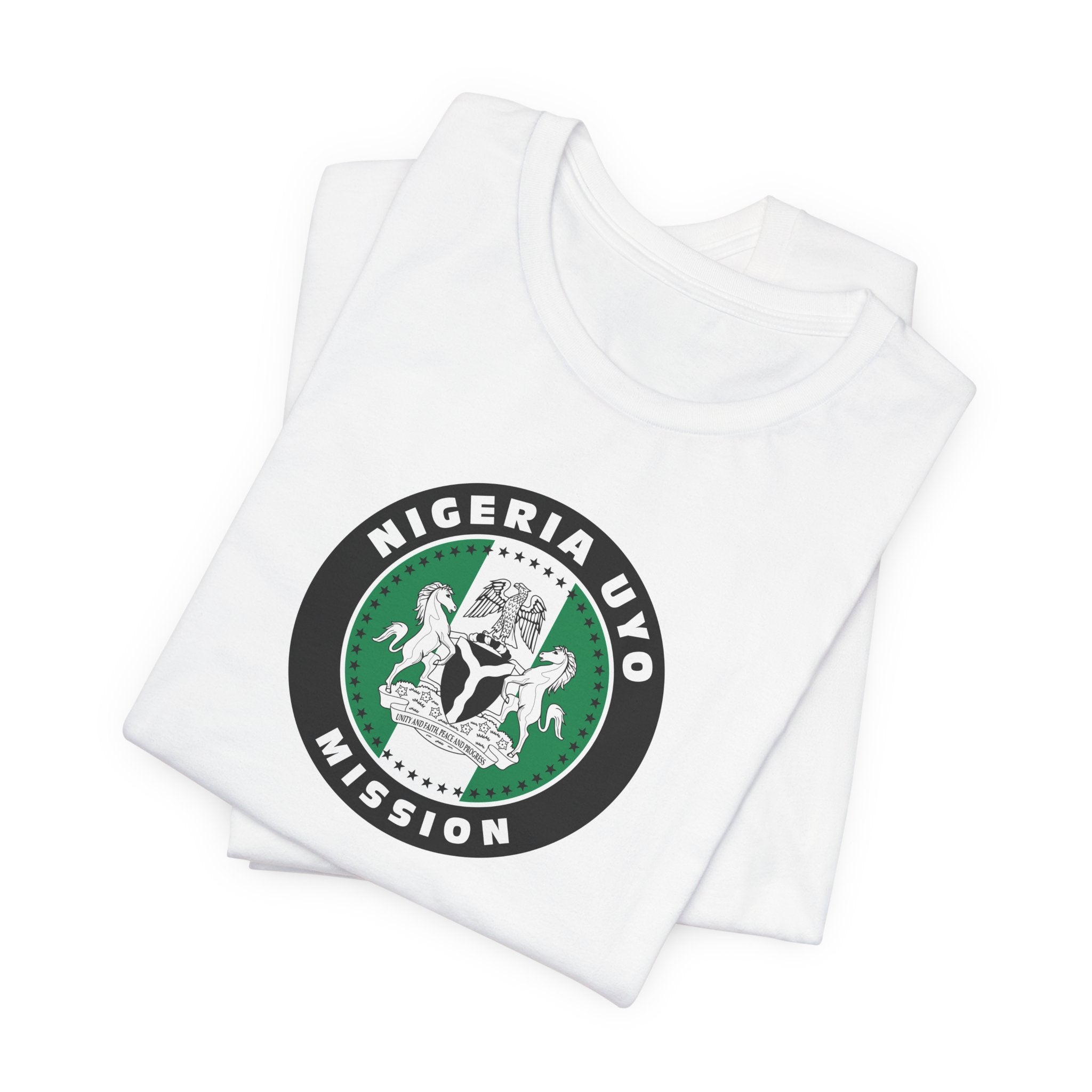 Nigeria Uyo Mission Flag Logo (Black Border) T-shirt - Mission Wishlist - LDS Missionary Gift Store