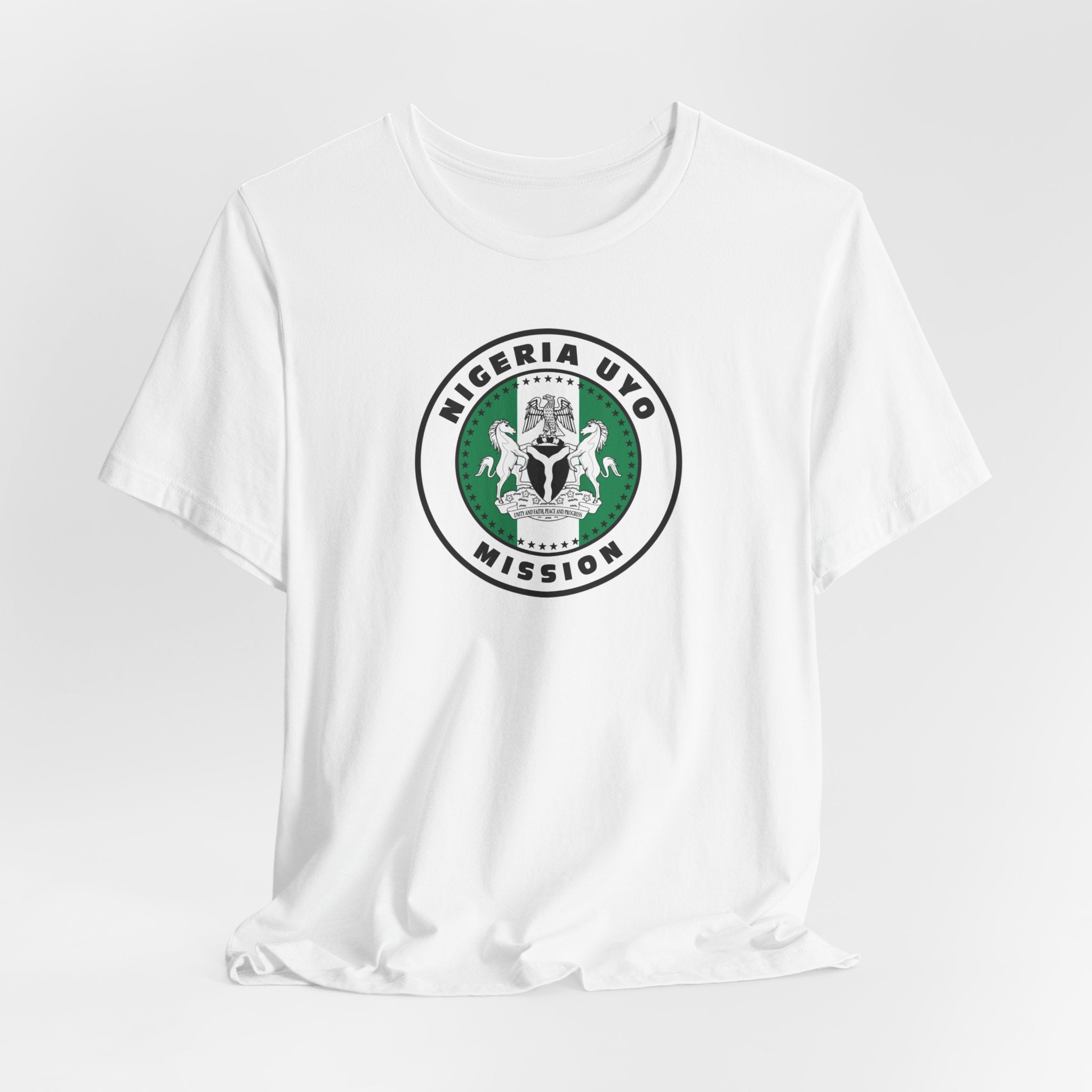 Nigeria Uyo Mission Flag Logo (White Border) T-shirt - Mission Wishlist - LDS Missionary Gift Store