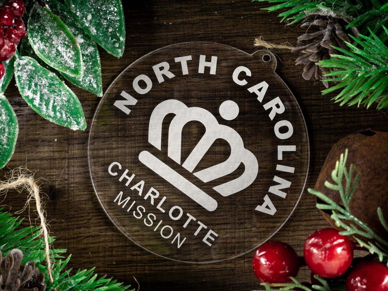 North Carolina Charlotte Mission Christmas Ornament - Latter-Day Saint LDS Missionary Gift - Book of Mormon