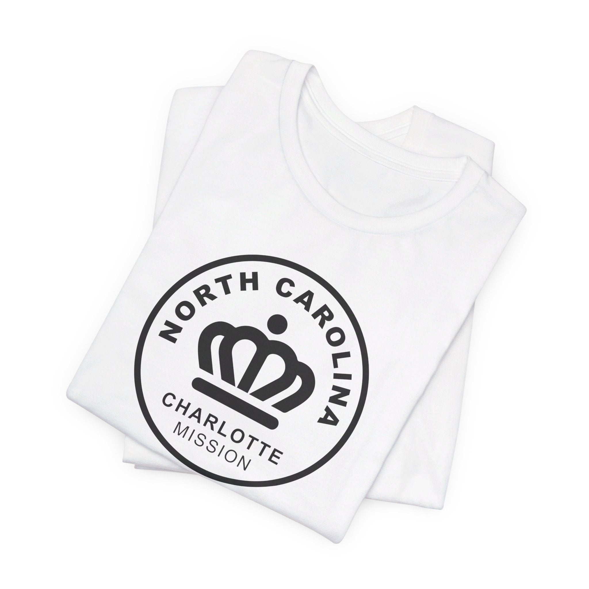 North Carolina Charlotte Mission Circular Monochrome Logo T-Shirt - Mission Wishlist - LDS Missionary Gift Store