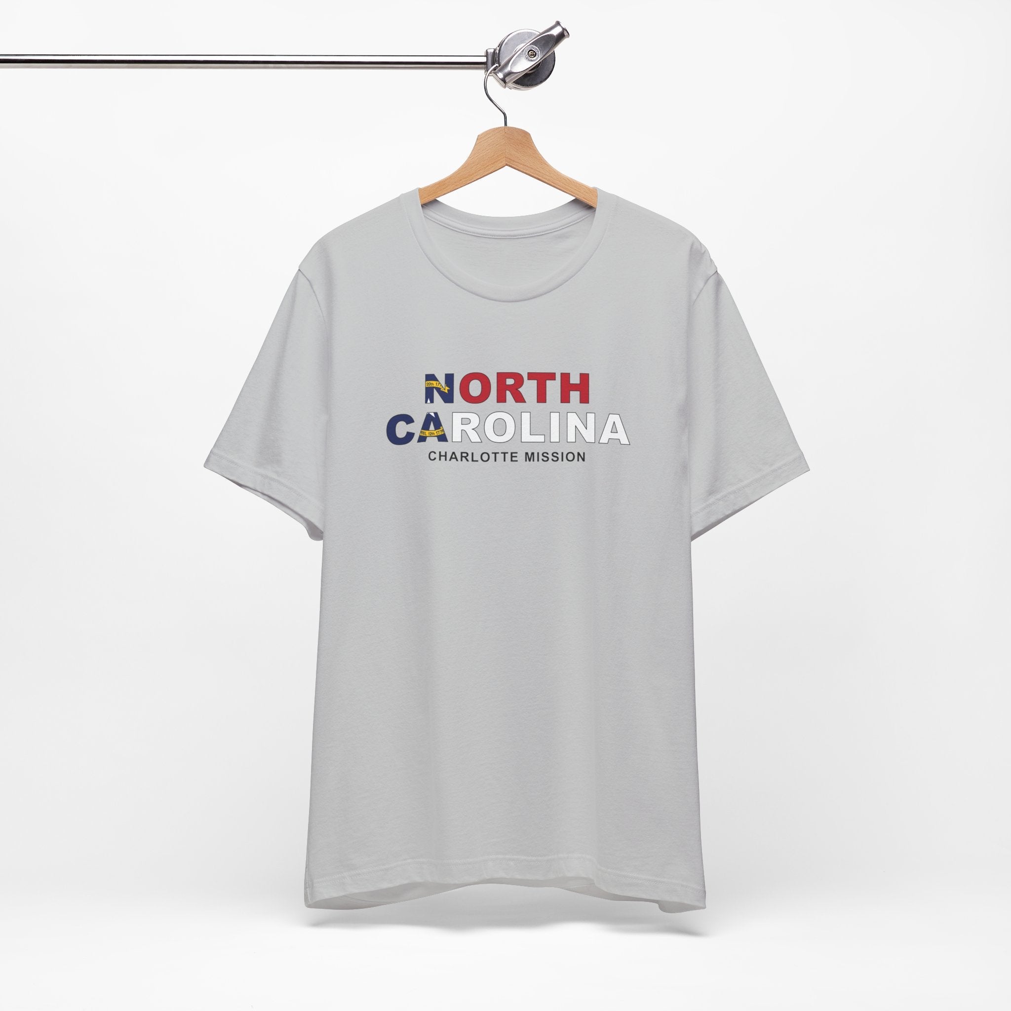 North Carolina Charlotte Mission Flag Title T-shirt - Latter-Day Saint LDS Missionary Gift - Book of Mormon
