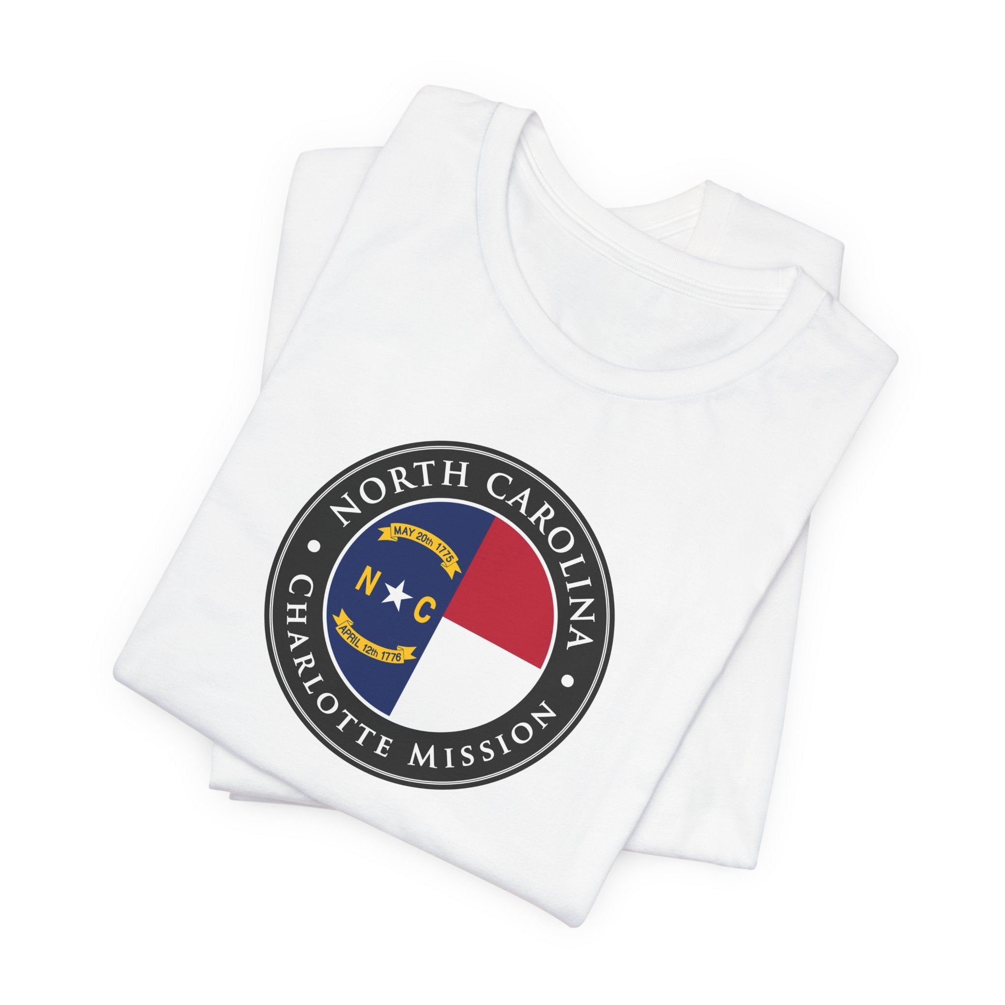 North Carolina Charlotte Mission State Flag Logo (Black Border) T-shirt - Mission Wishlist - LDS Missionary Gift Store
