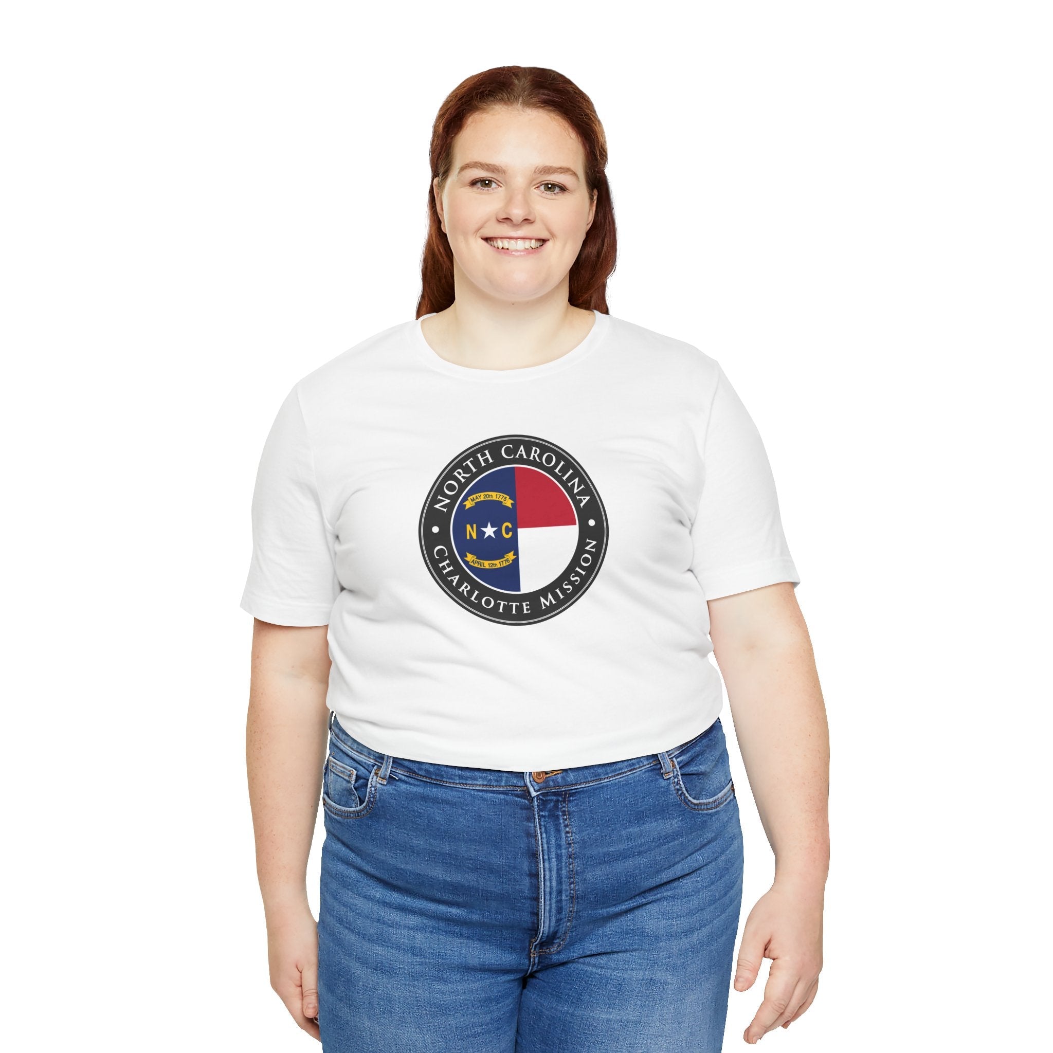 North Carolina Charlotte Mission State Flag Logo (Black Border) T-shirt - Mission Wishlist - LDS Missionary Gift Store
