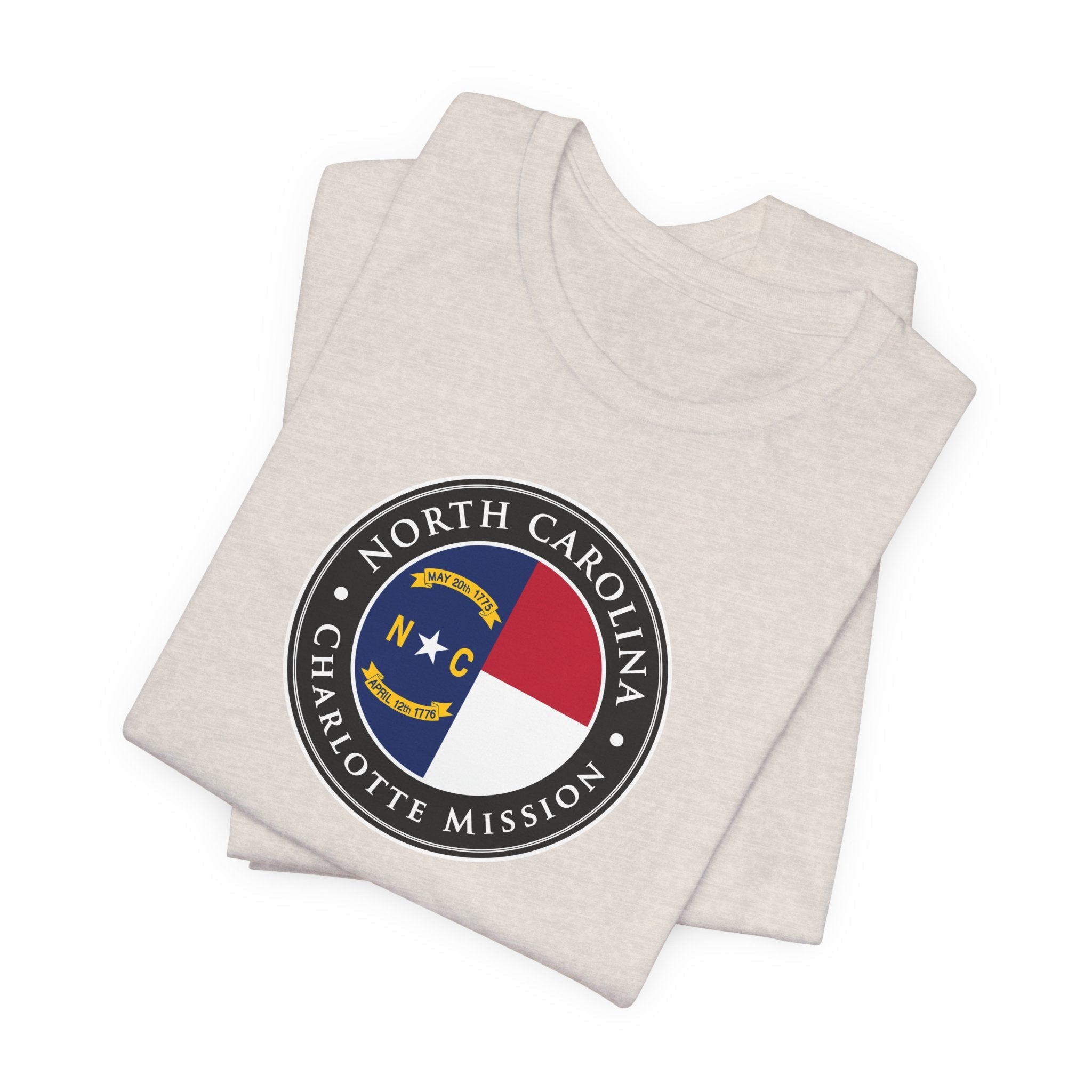 North Carolina Charlotte Mission State Flag Logo (Black Border) T-shirt - Mission Wishlist - LDS Missionary Gift Store
