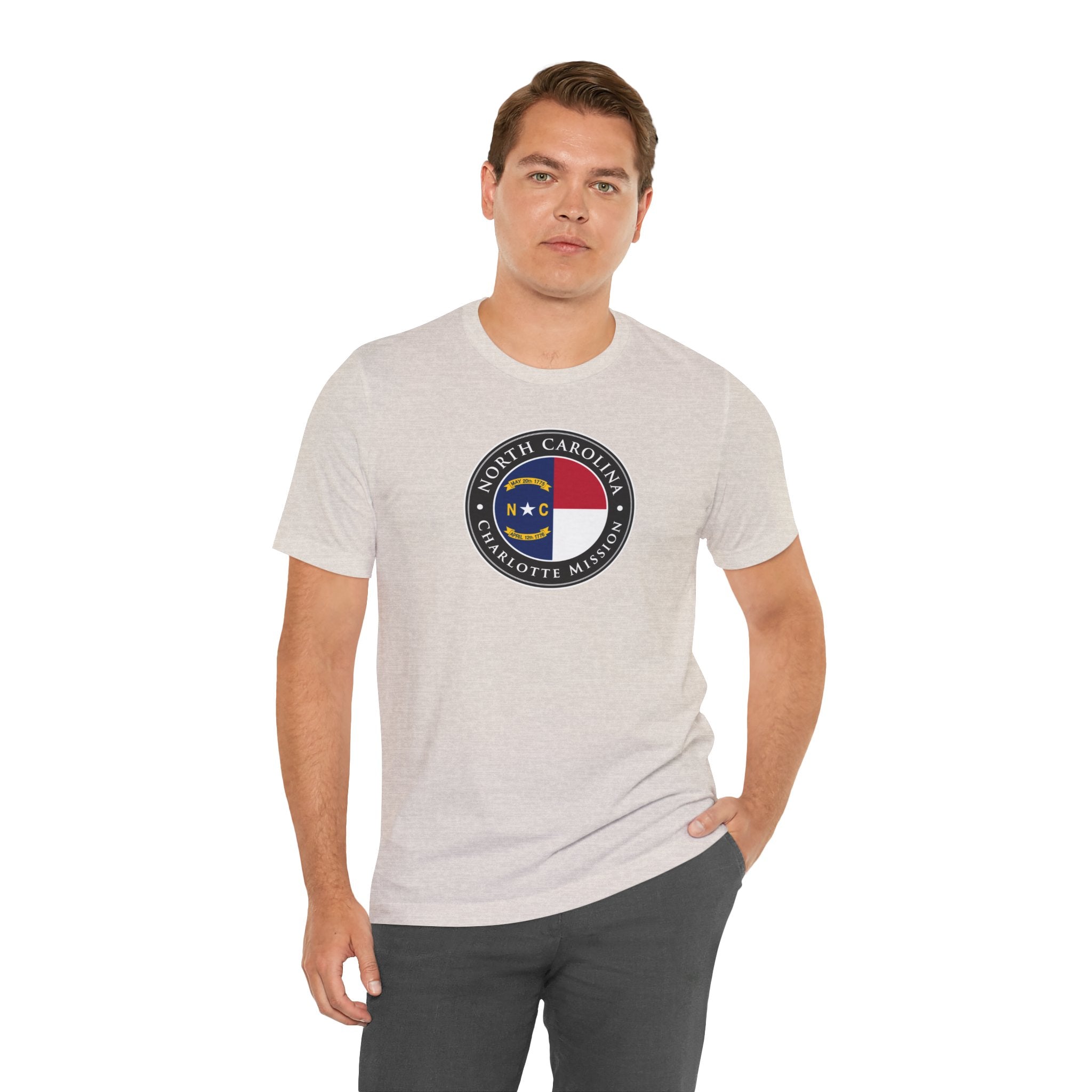 North Carolina Charlotte Mission State Flag Logo (Black Border) T-shirt - Mission Wishlist - LDS Missionary Gift Store