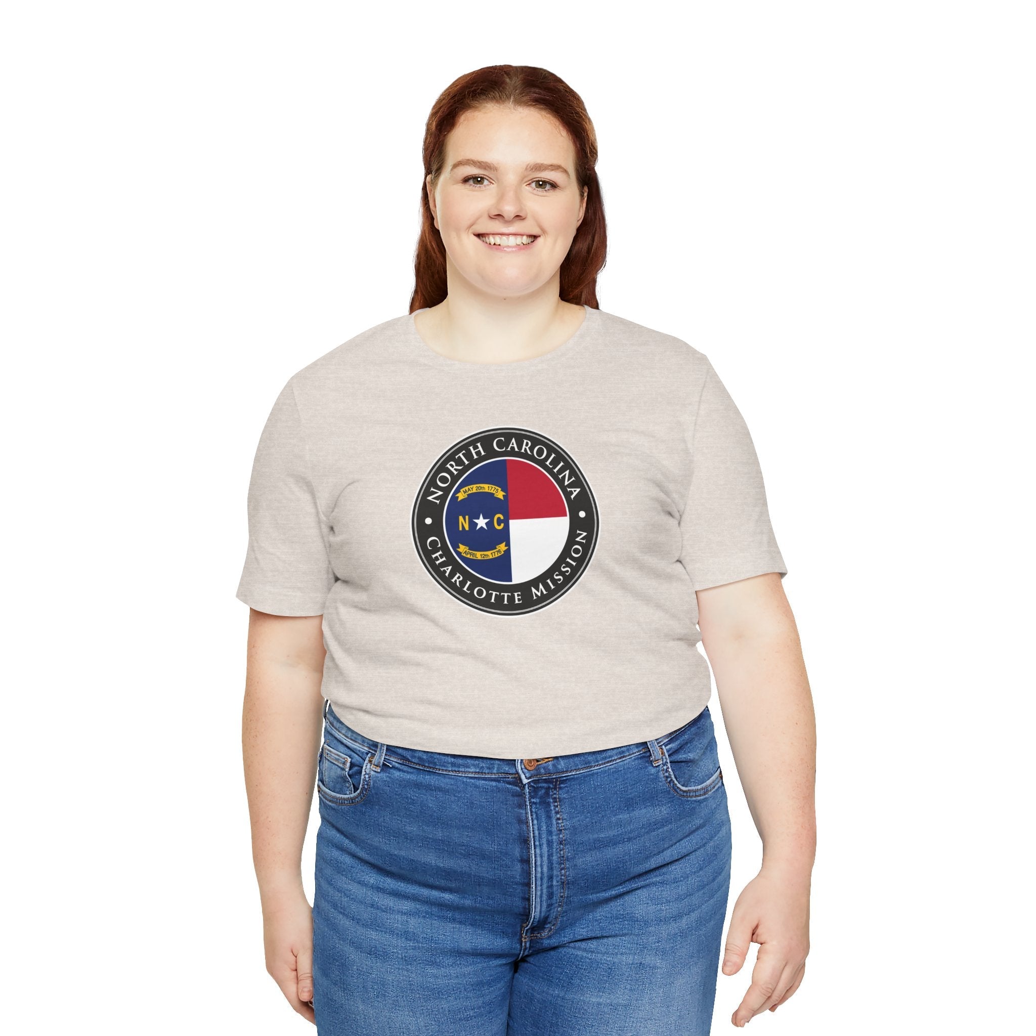 North Carolina Charlotte Mission State Flag Logo (Black Border) T-shirt - Mission Wishlist - LDS Missionary Gift Store