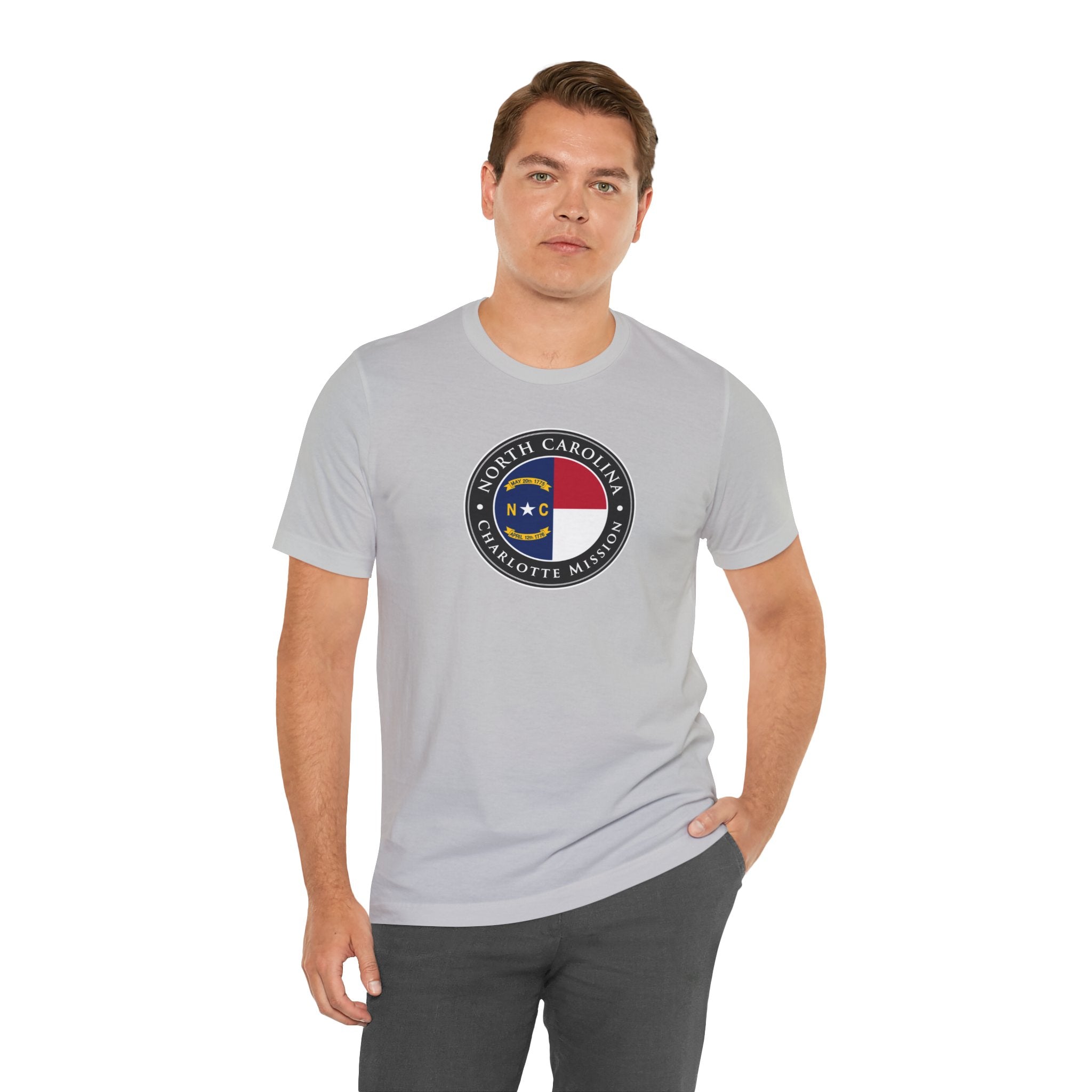 North Carolina Charlotte Mission State Flag Logo (Black Border) T-shirt - Mission Wishlist - LDS Missionary Gift Store
