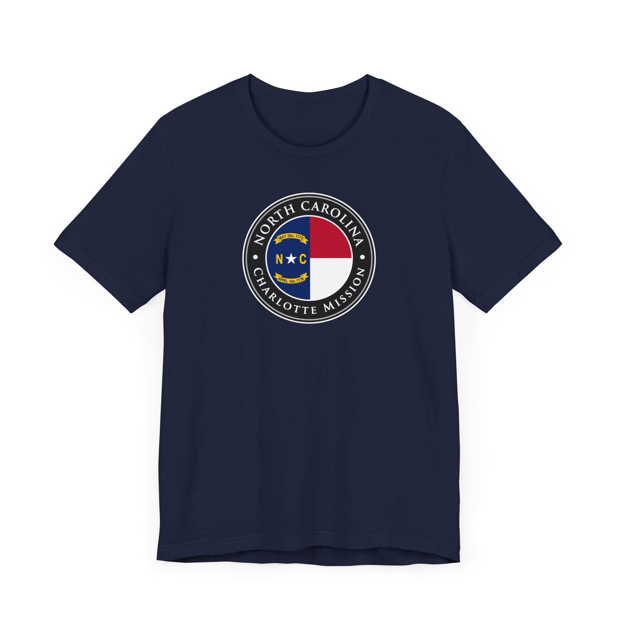 North Carolina Charlotte Mission State Flag Logo (Black Border) T-shirt - Mission Wishlist - LDS Missionary Gift Store