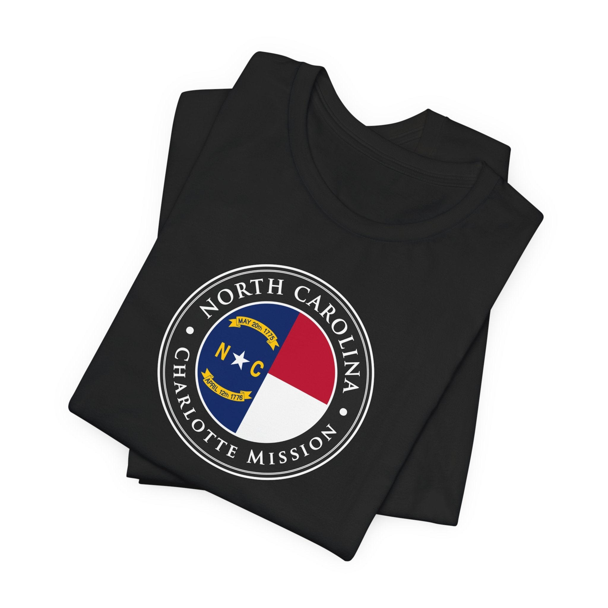 North Carolina Charlotte Mission State Flag Logo (Black Border) T-shirt - Mission Wishlist - LDS Missionary Gift Store
