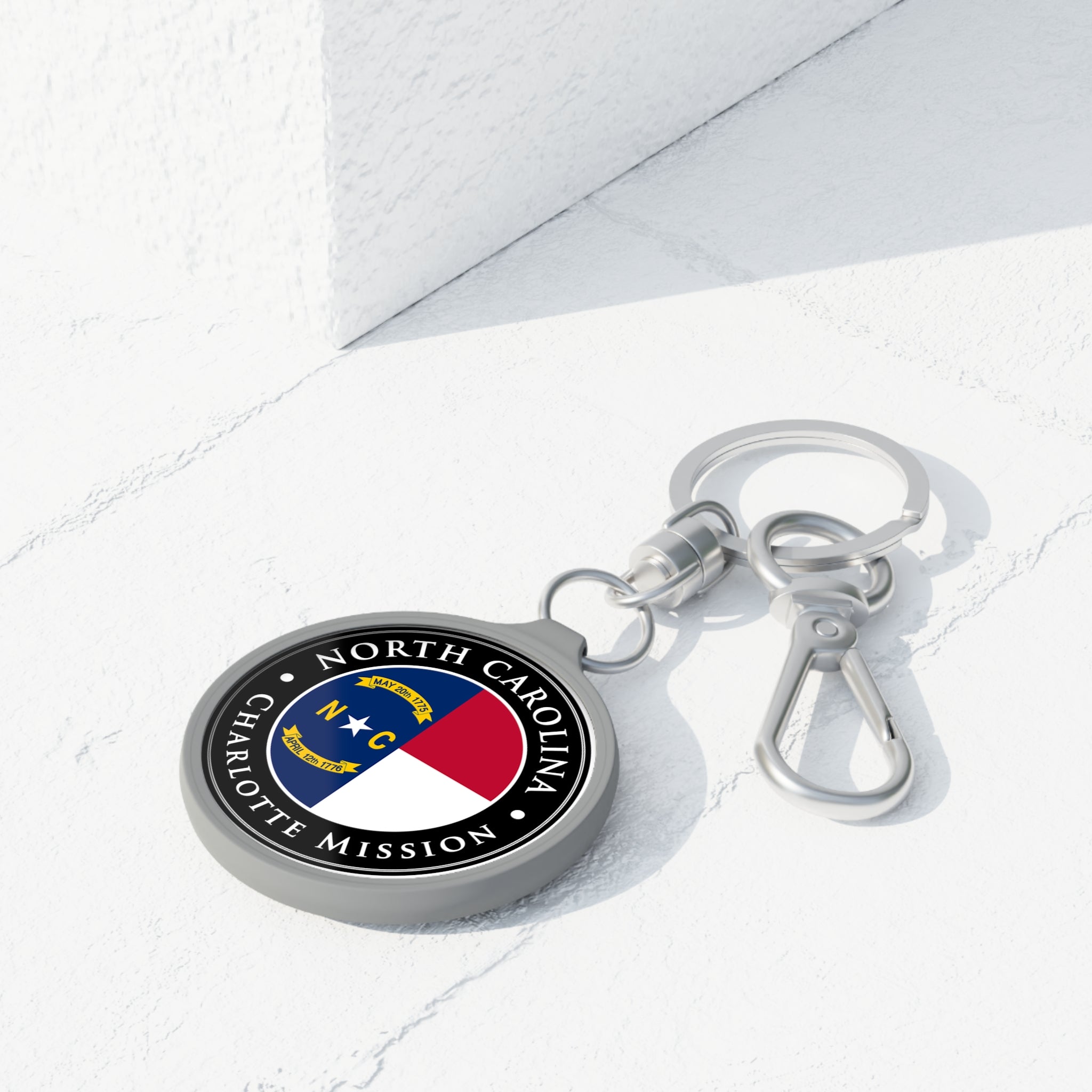 North Carolina Charlotte Mission State Flag Logo Key Tag - Latter-Day Saint LDS Missionary Gift - Book of Mormon